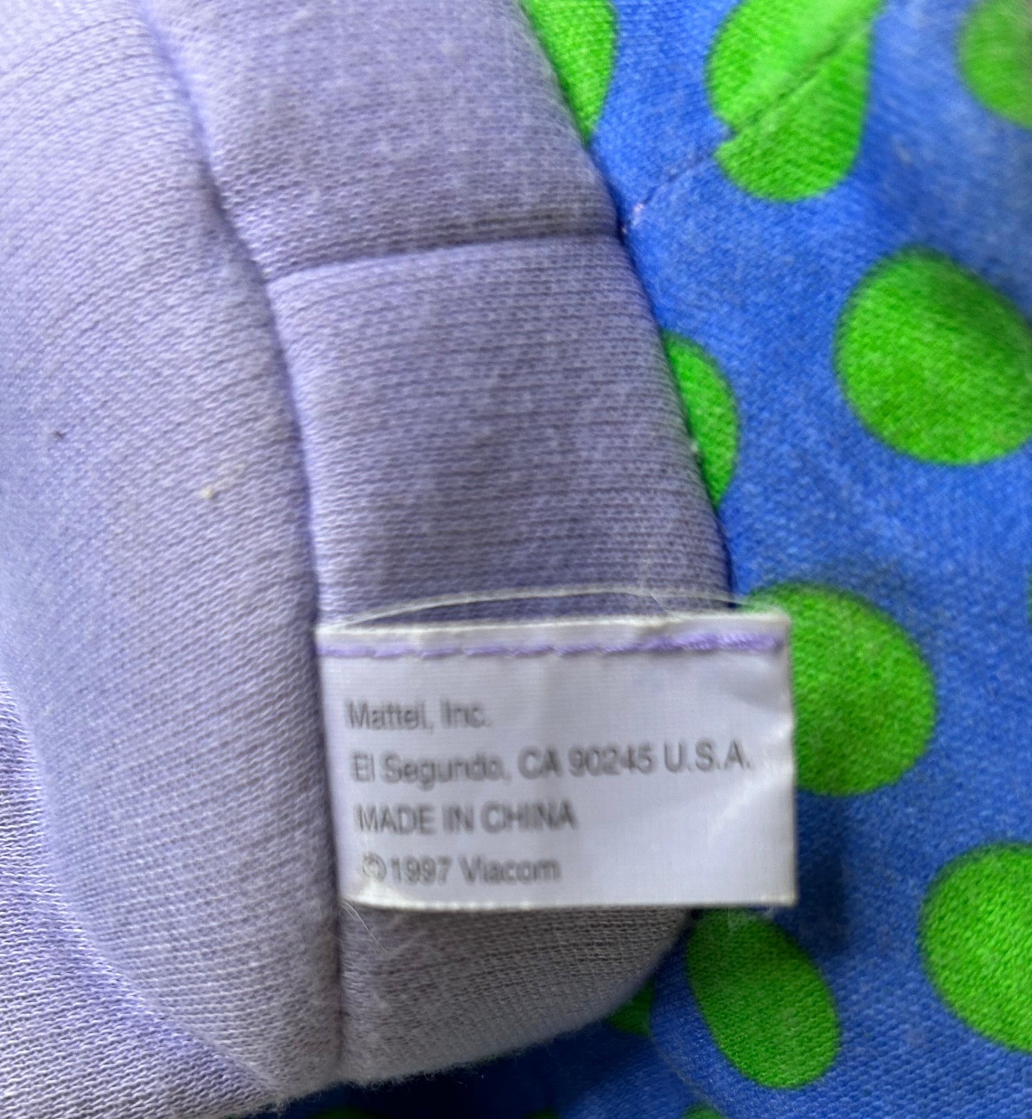 Rugrats Angelica Pickles Plush Doll — Mattel/Viacom, Nickelodeon (1997), Soft Body w/ Vinyl Head & Poseable Yarn Hair