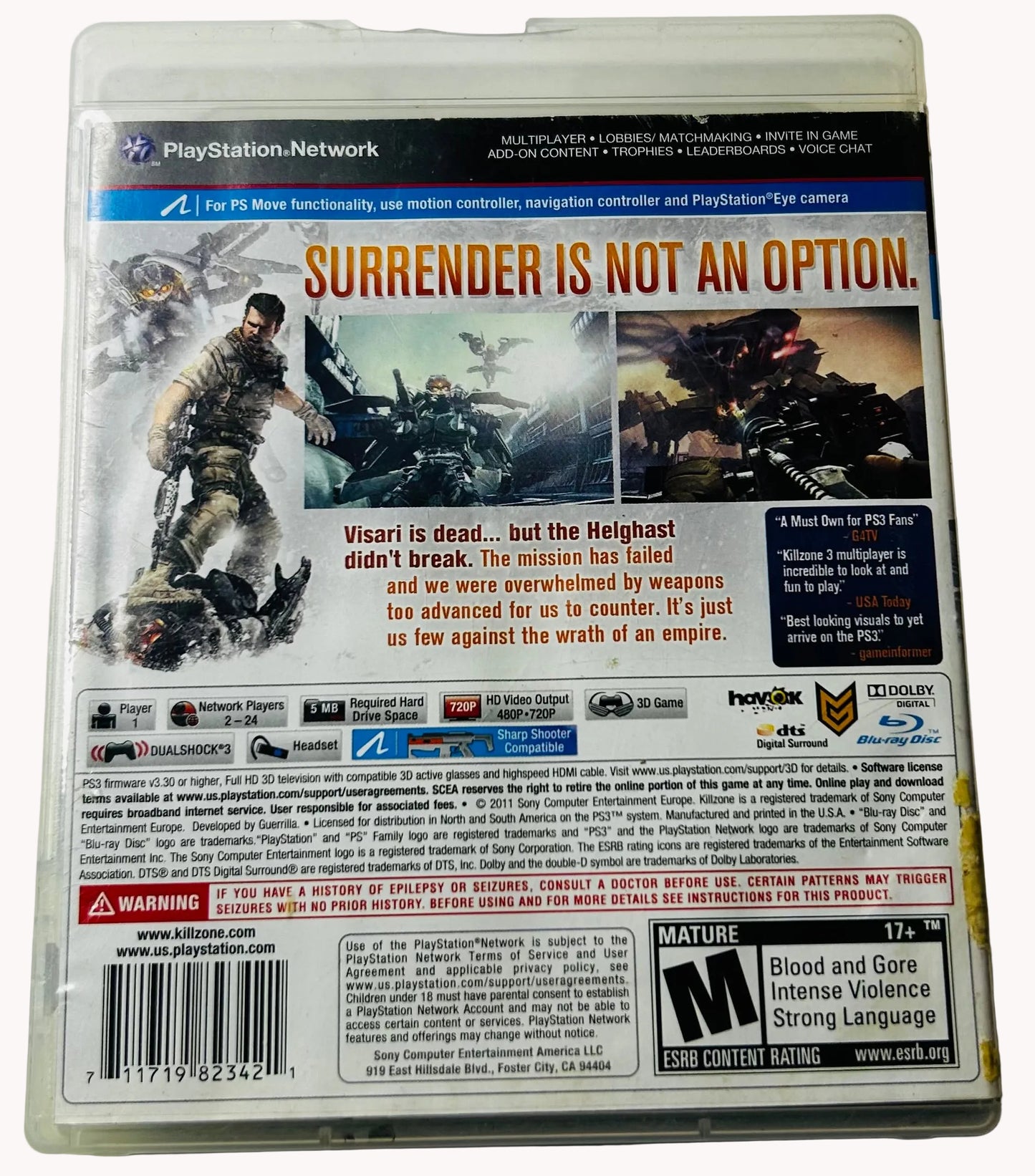 Killzone 3 - Complete in Box (CIB) - PlayStation 3 by Guerrilla Games