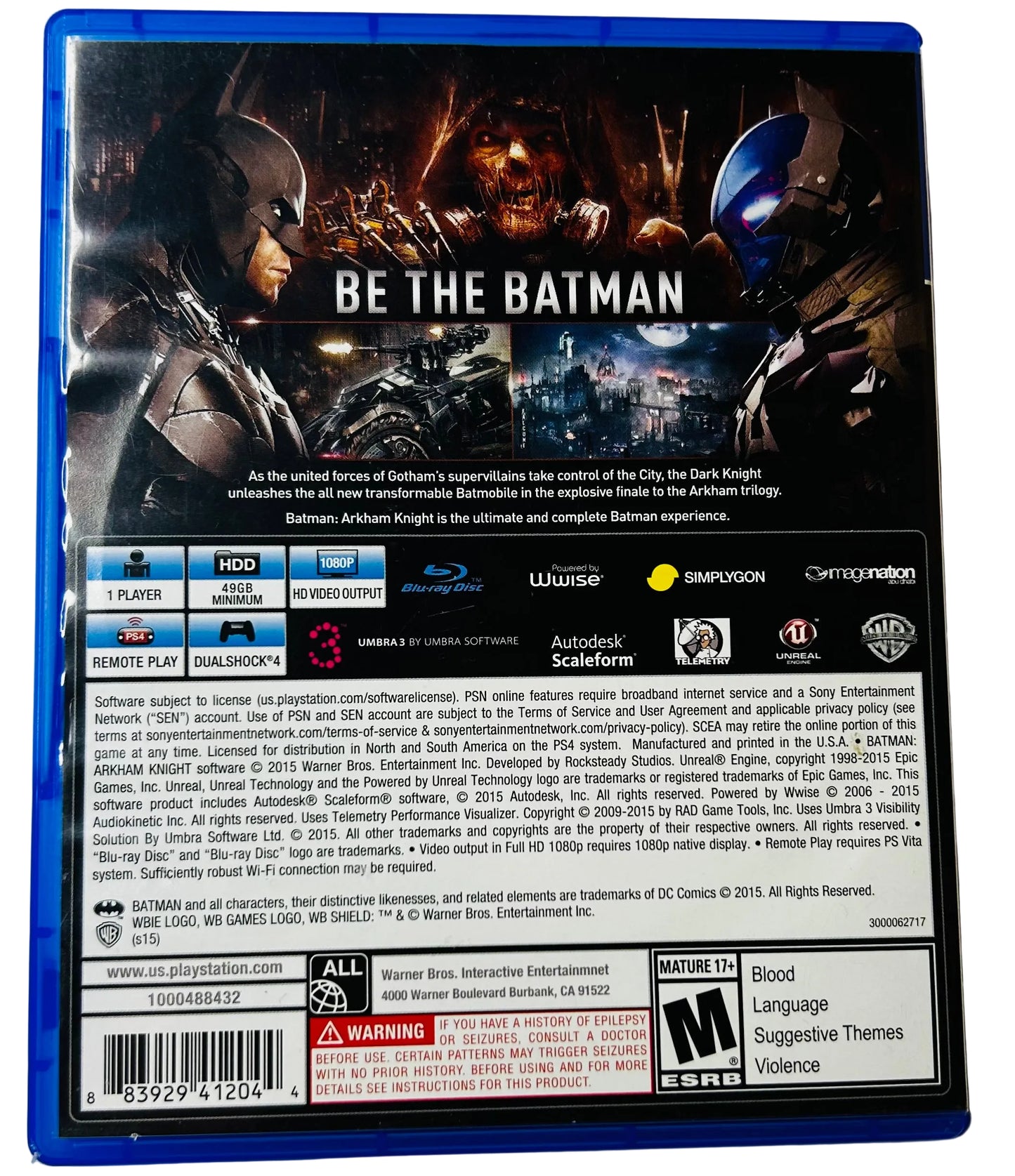 Batman: Arkham Knight - PlayStation 4 - Rocksteady Studios