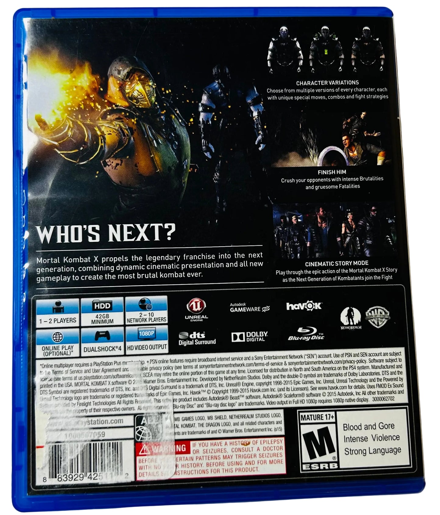 Mortal Kombat X CIB - PlayStation 4 - NetherRealm Studios