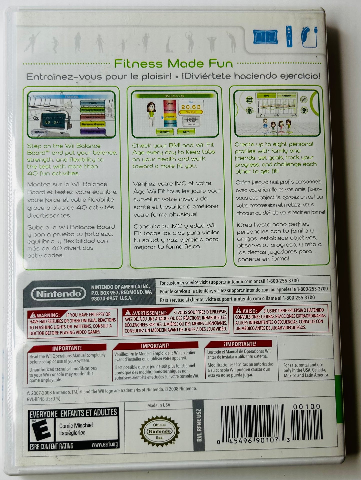 Wii Fit - Nintendo Wii (Game, Case & Manual - No Balance Board)