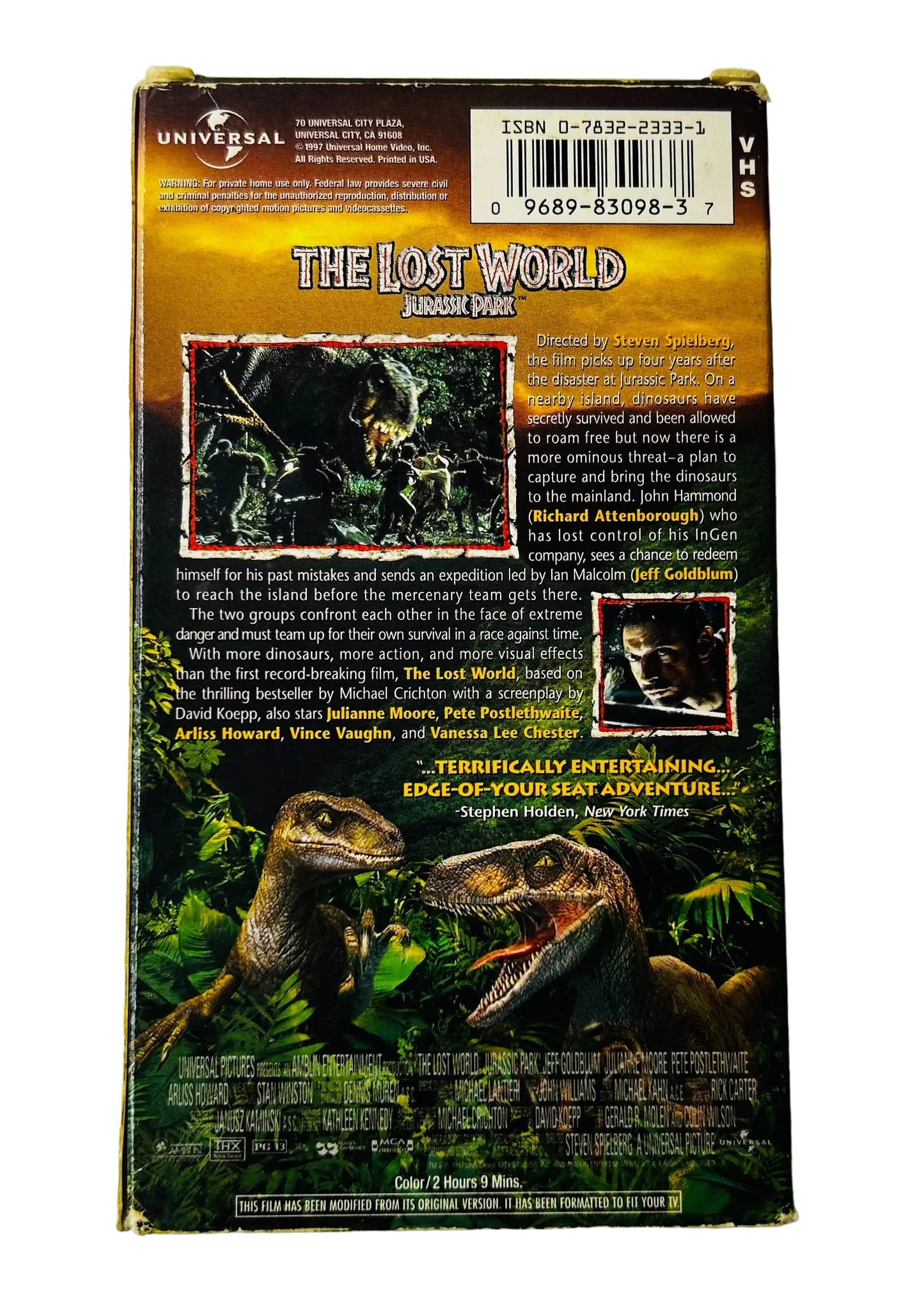 Jurassic Park: The Lost World (Directed by Steven Spielberg) - VHS