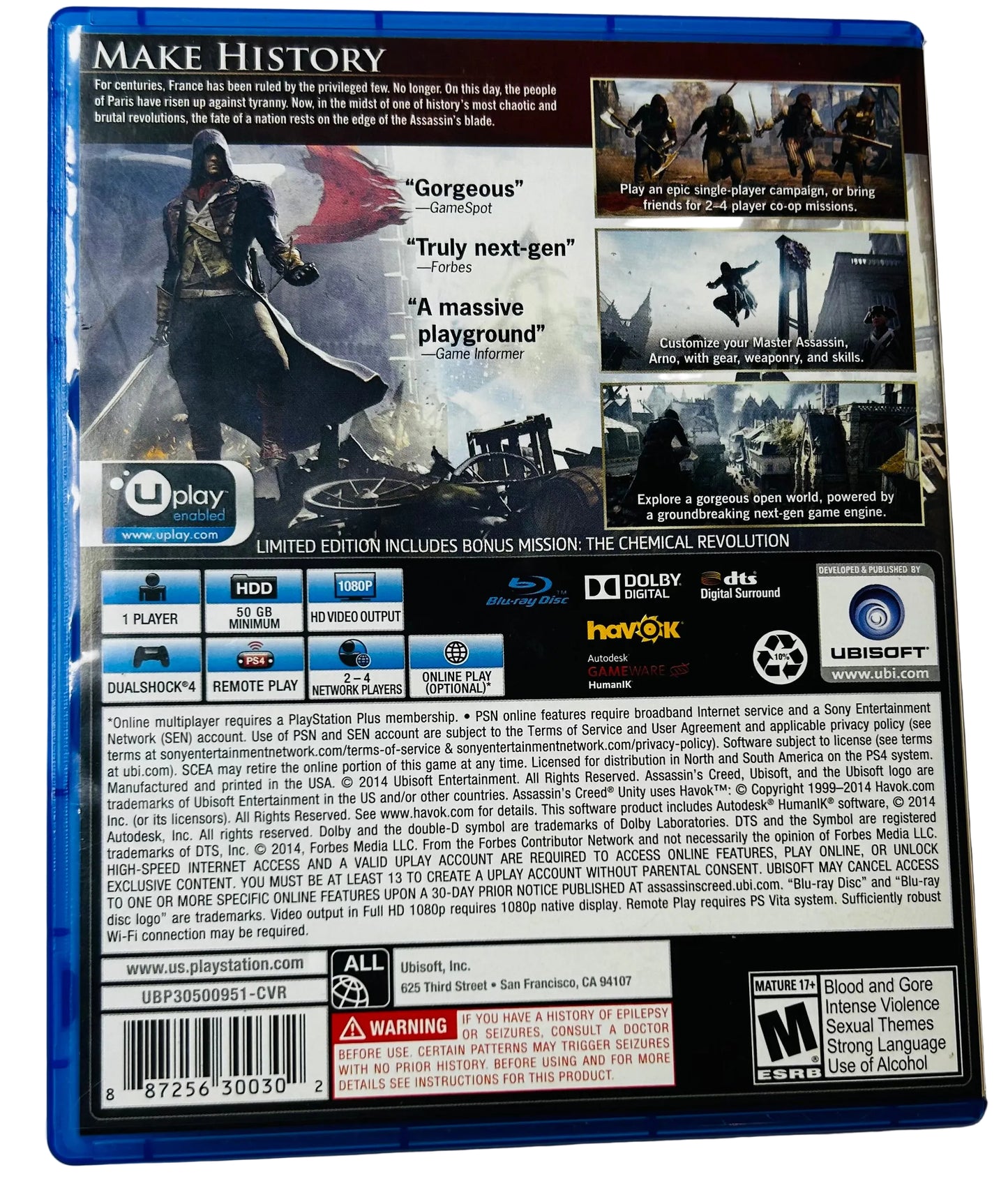 Assassin's Creed Unity Limited Edition CIB - PlayStation 4 - Ubisoft