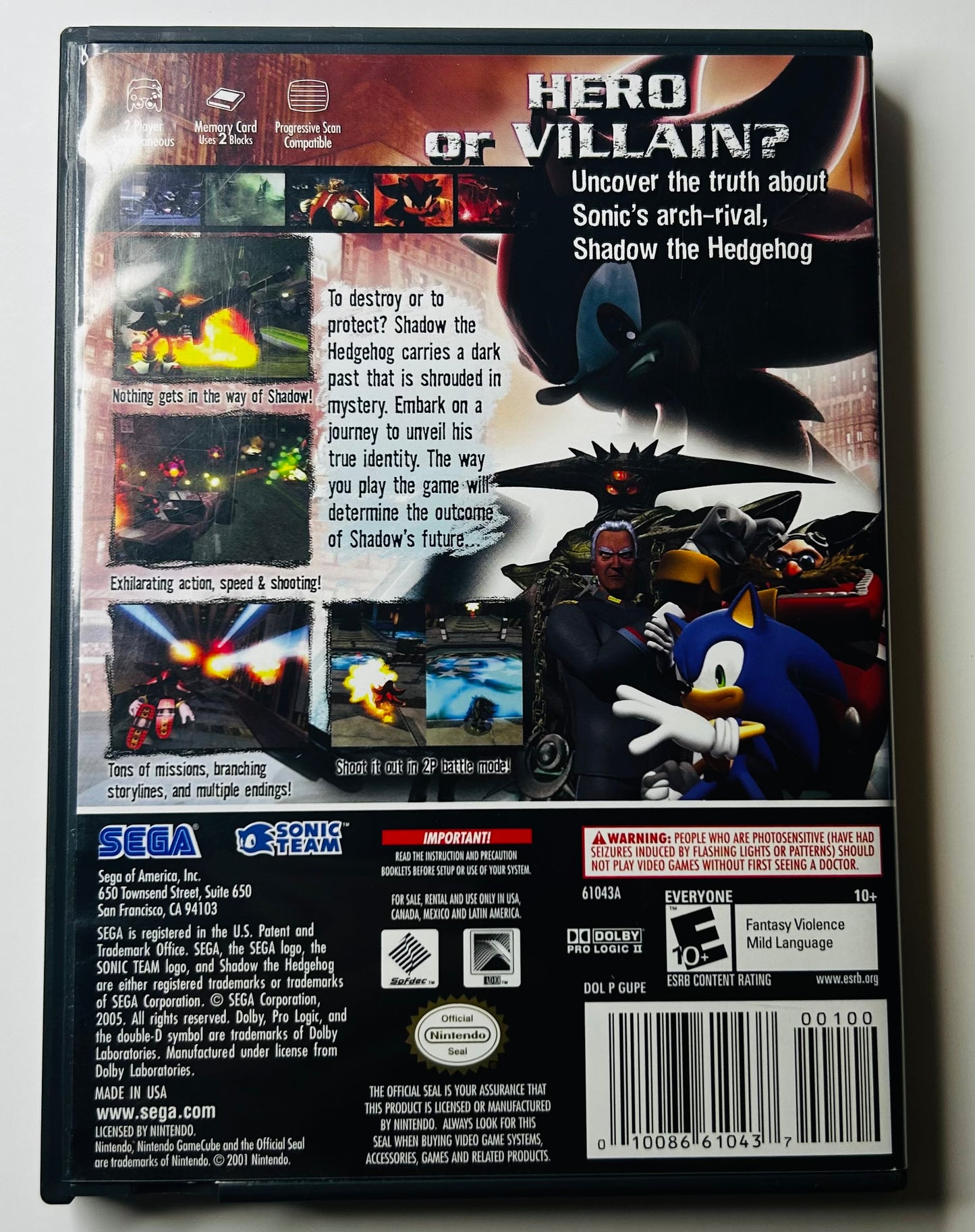 Shadow the Hedgehog - Nintendo GameCube - Sega