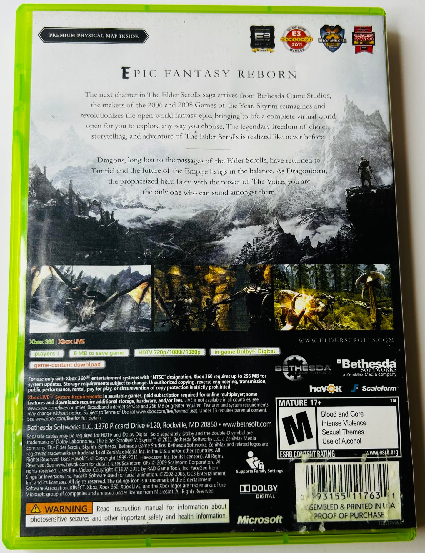The Elder Scrolls V: Skyrim (Xbox 360) - Bethesda RPG CIB