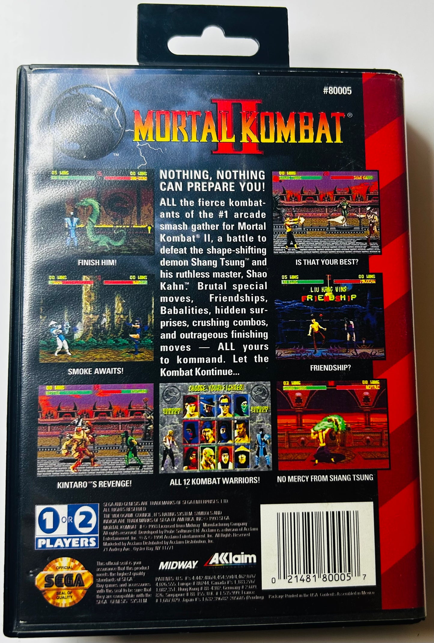 Mortal Kombat II - Sega Genesis - Acclaim