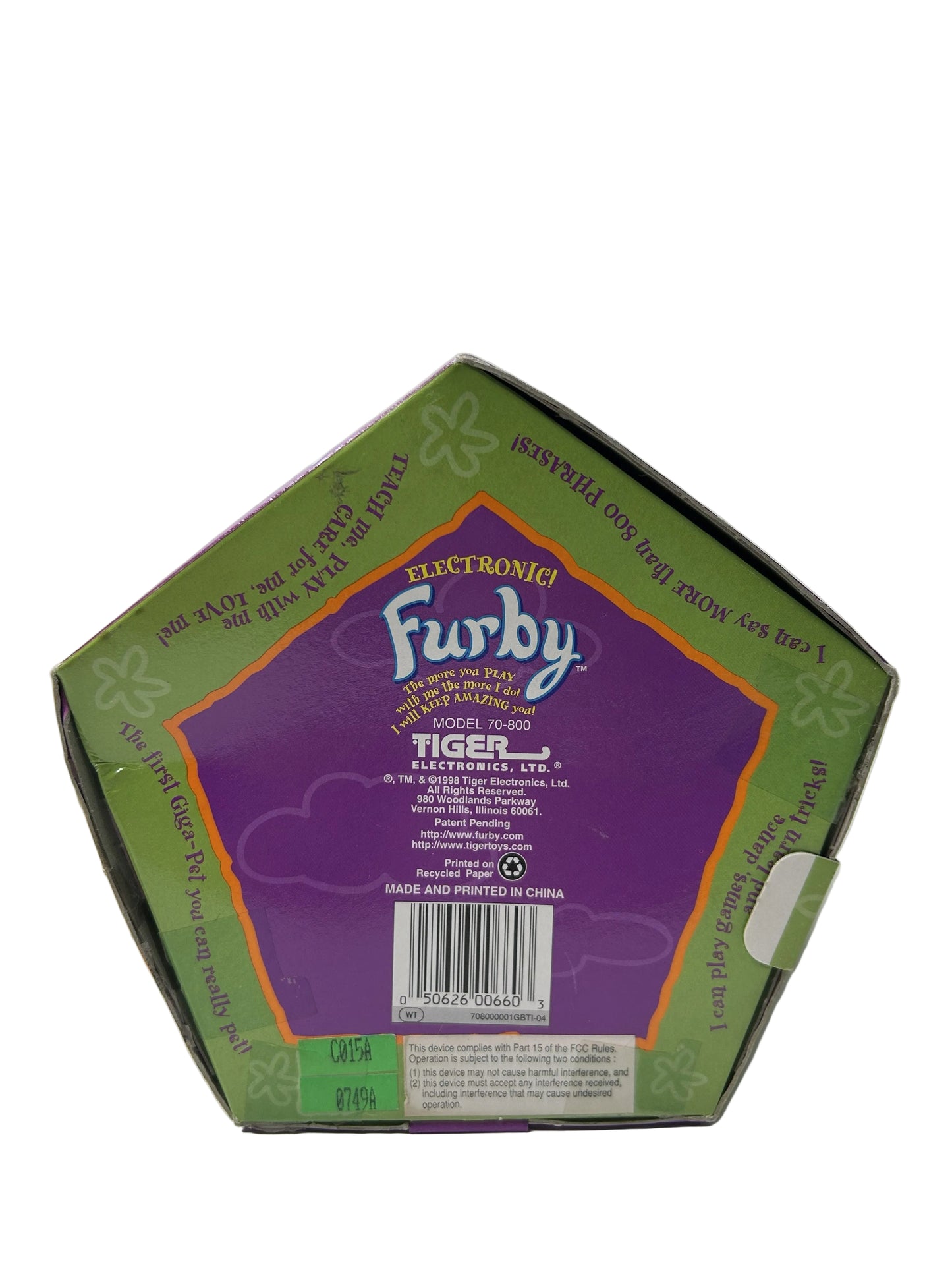 Electronic Furby - Original 1998 Model 70-800 Solid Black (Tiger Electronics, Complete in Box)