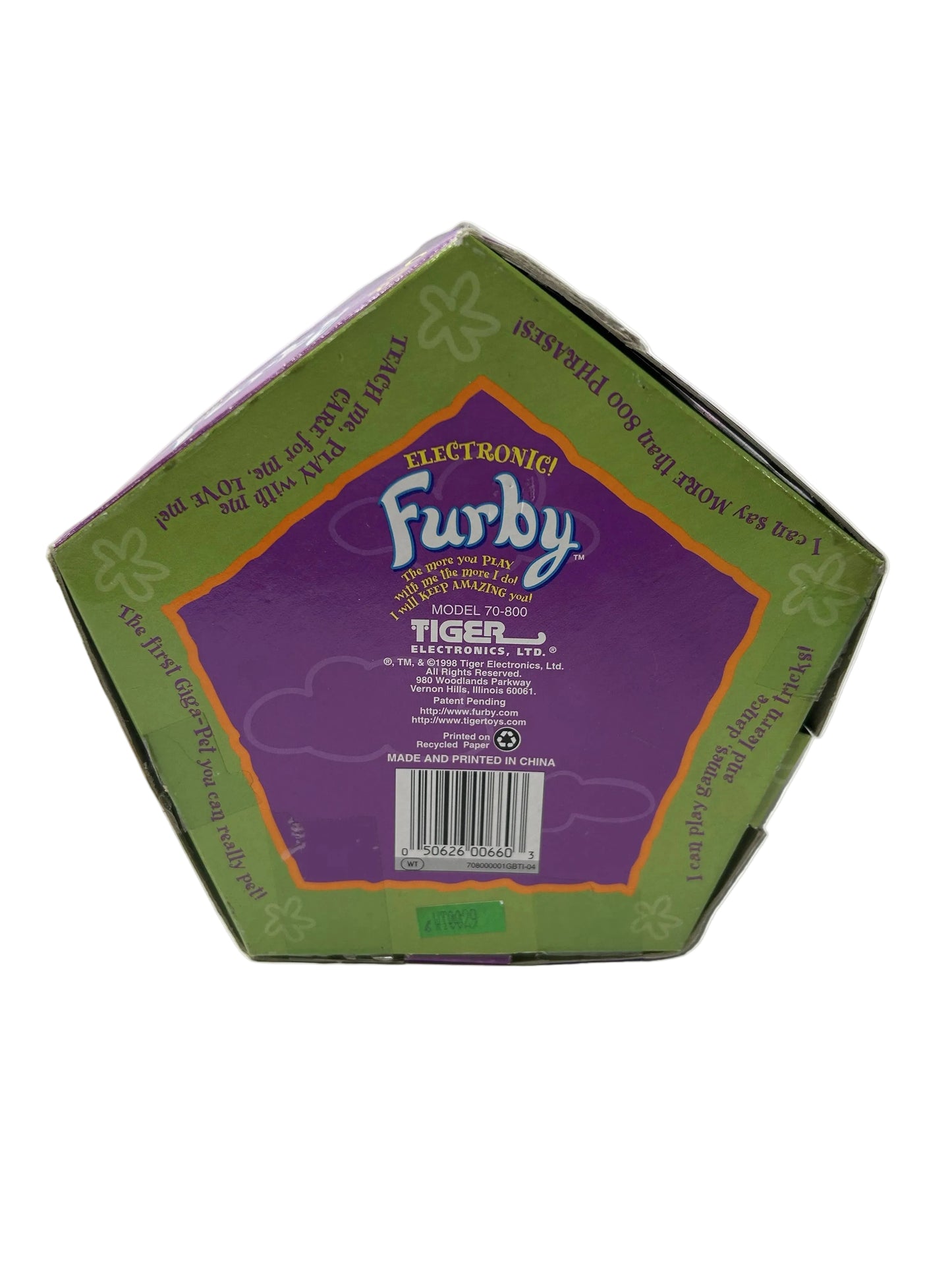 Electronic Furby - Original 1998 Model 70-800 Grey & Pink (Tiger Electronics, Complete in Box)