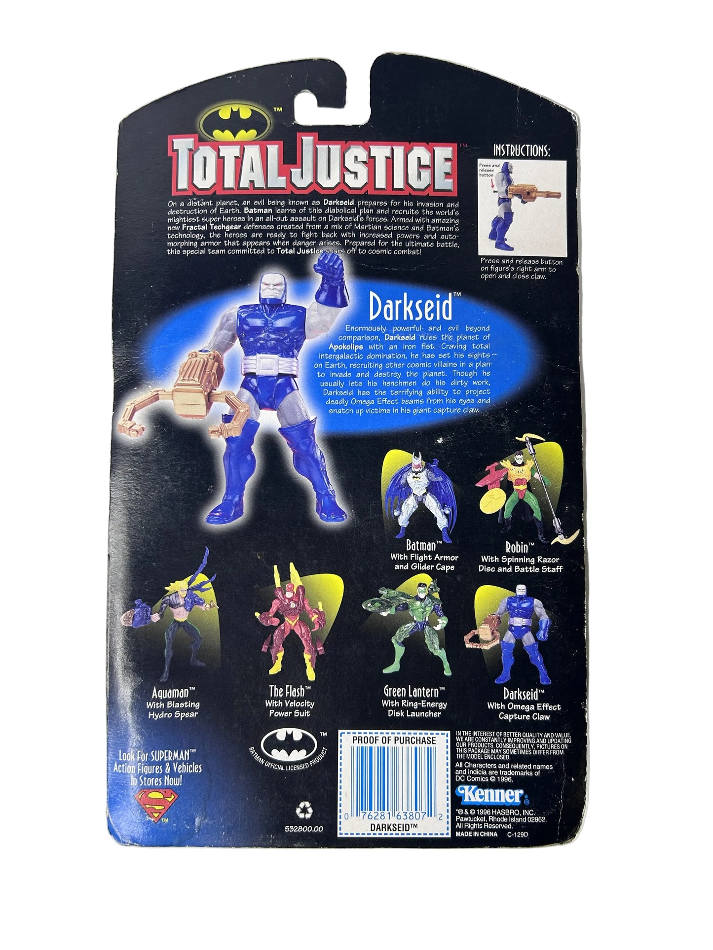 Total Justice Darkseid Action Figure Factory Sealed - Kenner DC Comics Batman Omega Effect Capture Claw 1996