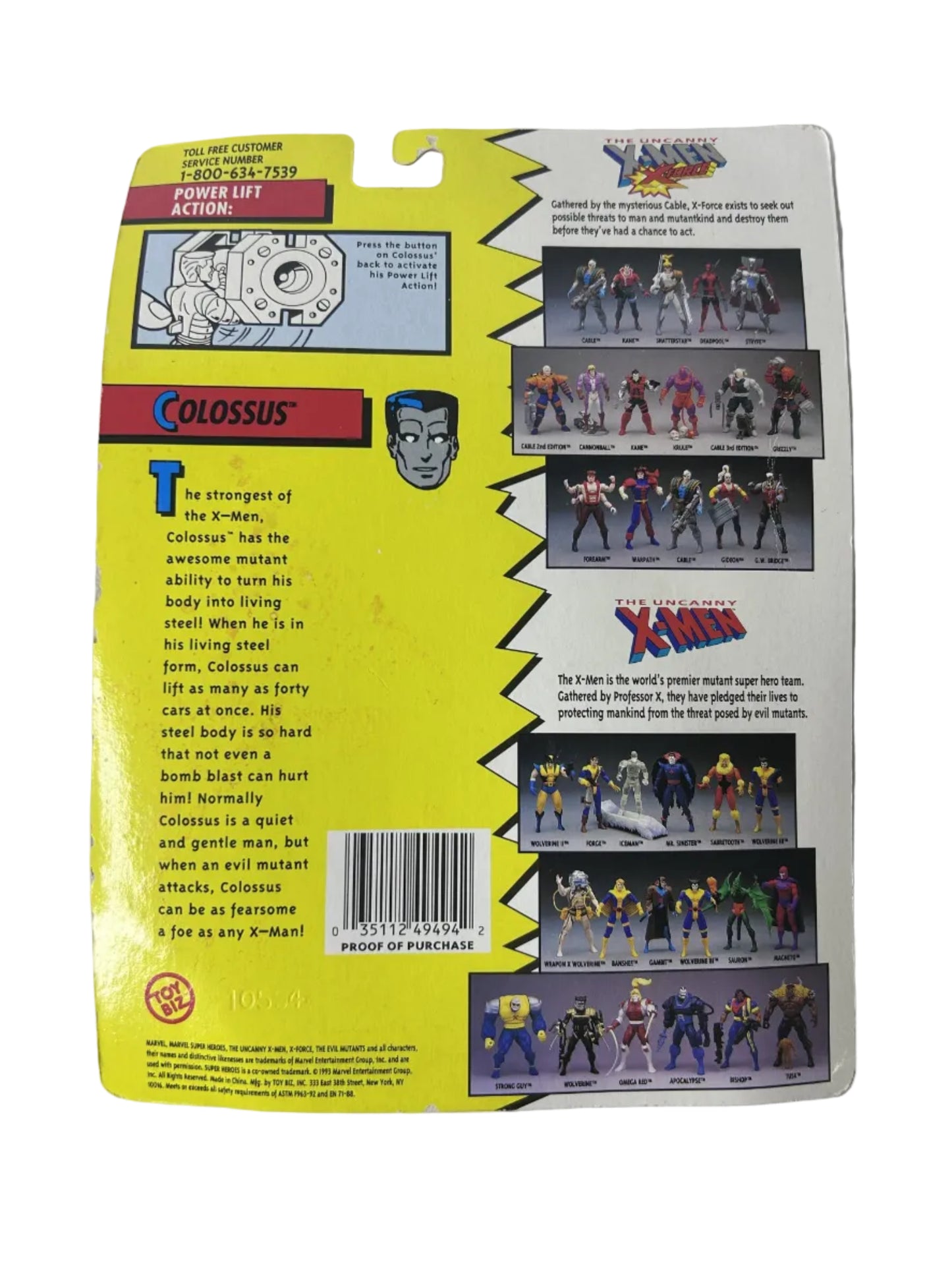 Uncanny X-Men Colossus Power-Lift Action Figure Factory Sealed - Toy Biz Marvel Original Mutant Super Heroes 1993