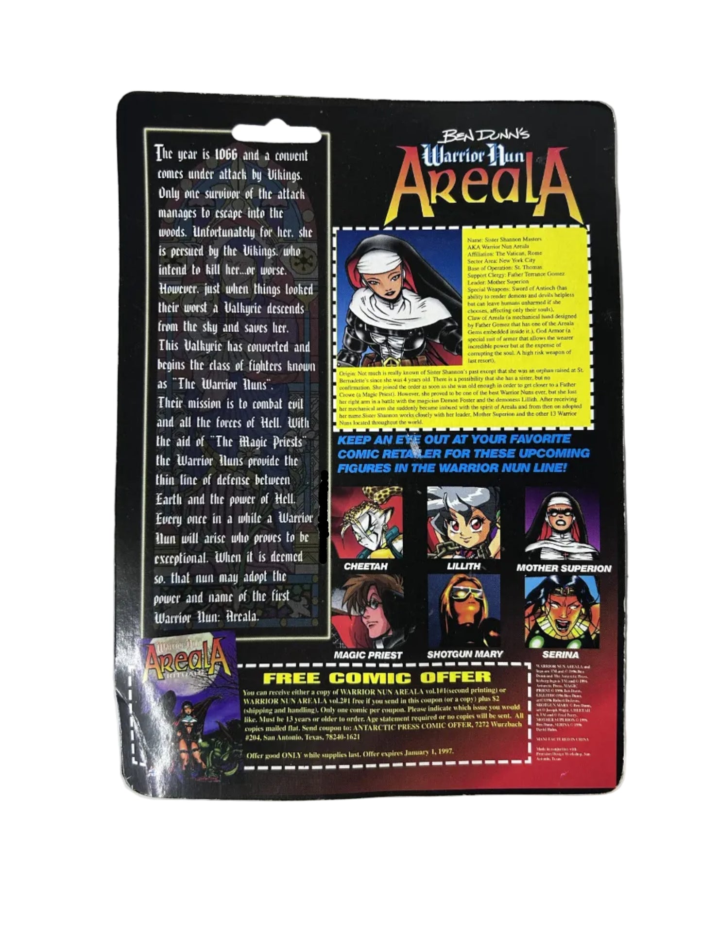 Warrior Nun Areala Action Figure Factory Sealed - Ben Dunn Antarctic Press 1066 Convent Attack Survivor 1997