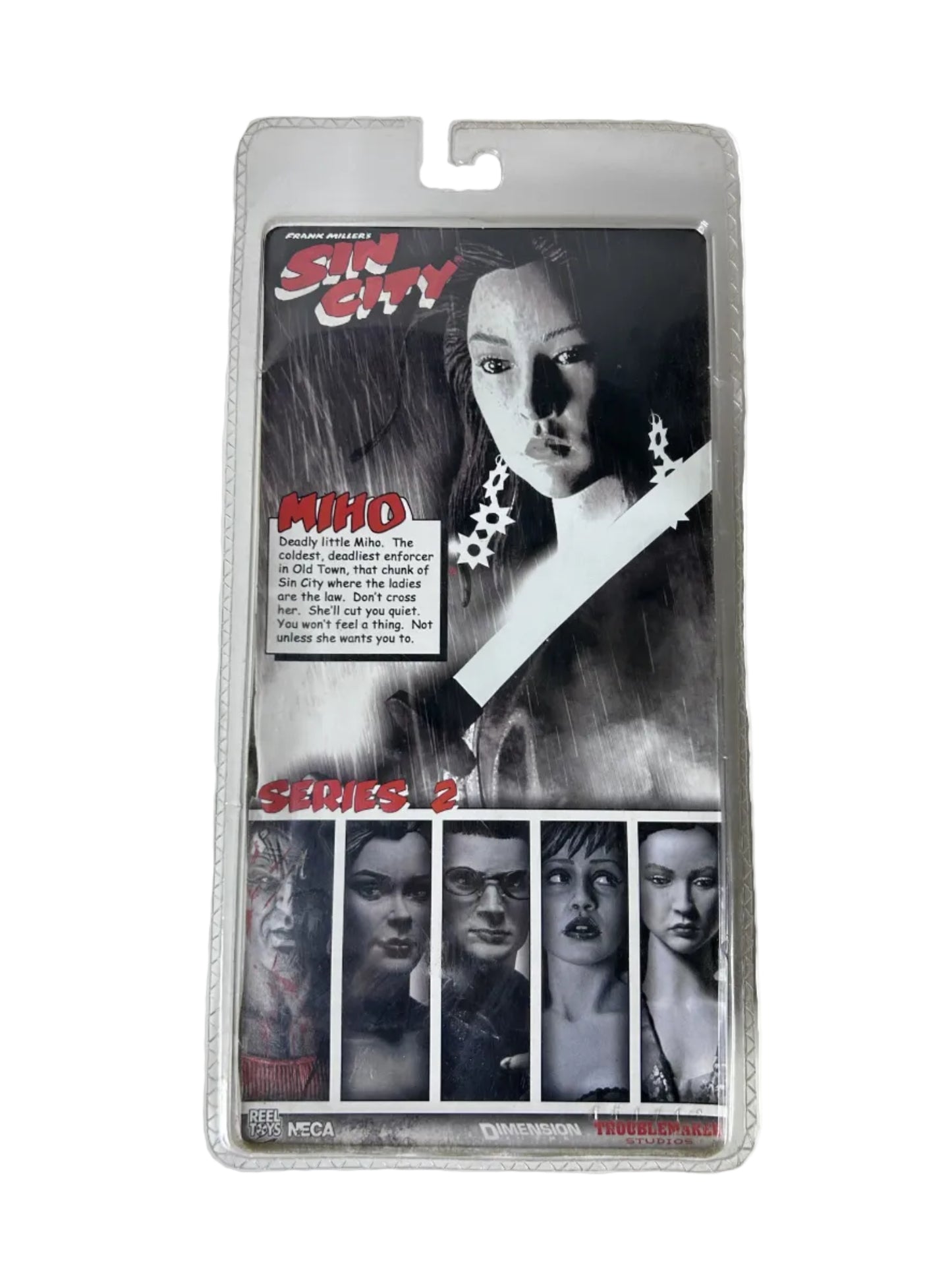 Sin City Miho Action Figure Factory Sealed - NECA Frank Miller Series 2 Swords Sheaths Bow Arrows 2005