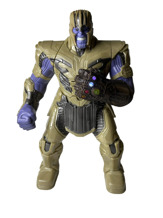 Marvel Avengers Endgame Power Punch Thanos 13.75" Action Figure - Hasbro 2019 Light-Up Infinity Gauntlet