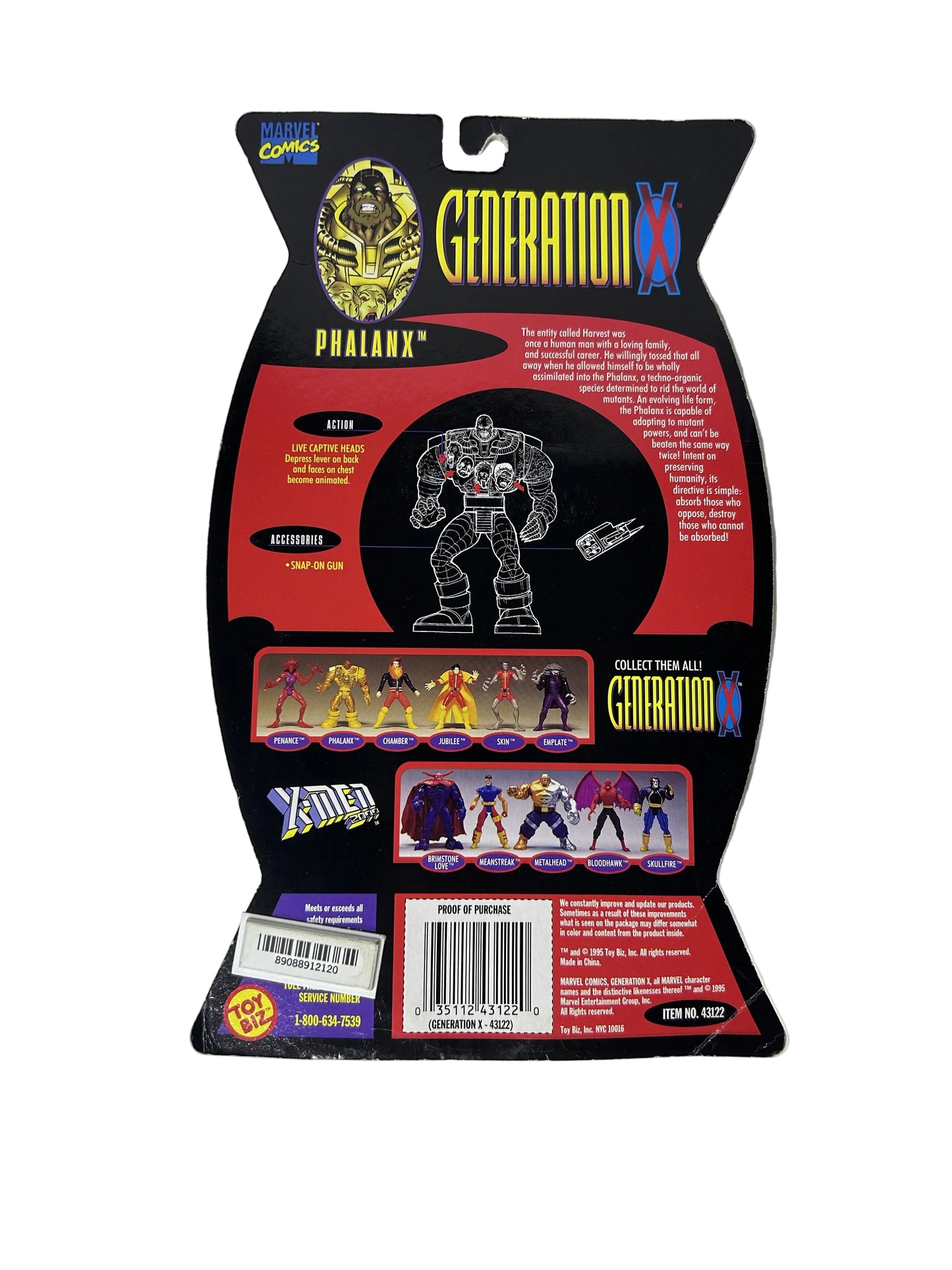 Phalanx Live Captive Heads Action Figure - Marvel Generation X Toy Biz 1995 (New, Sealed)