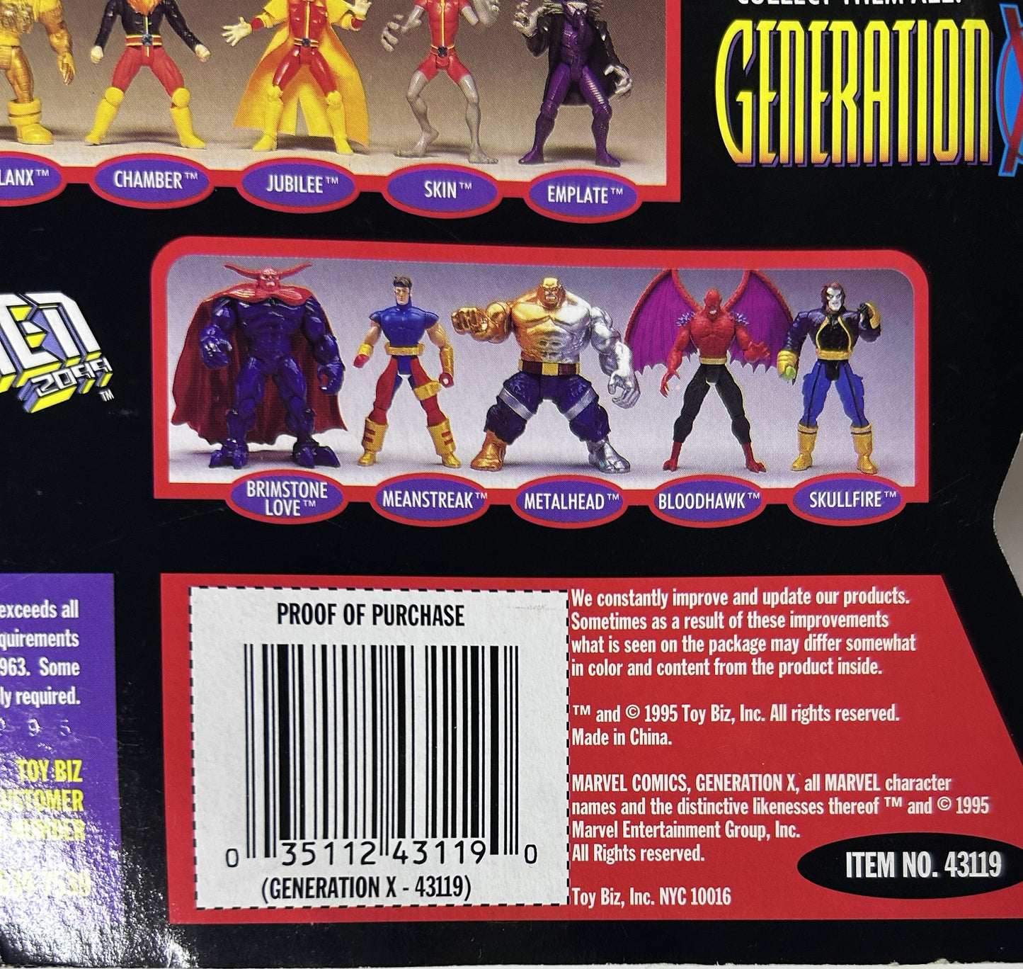 Skin Growing Fingers Action Figure - Marvel Generation X Toy Biz 1995 (New, Sealed)