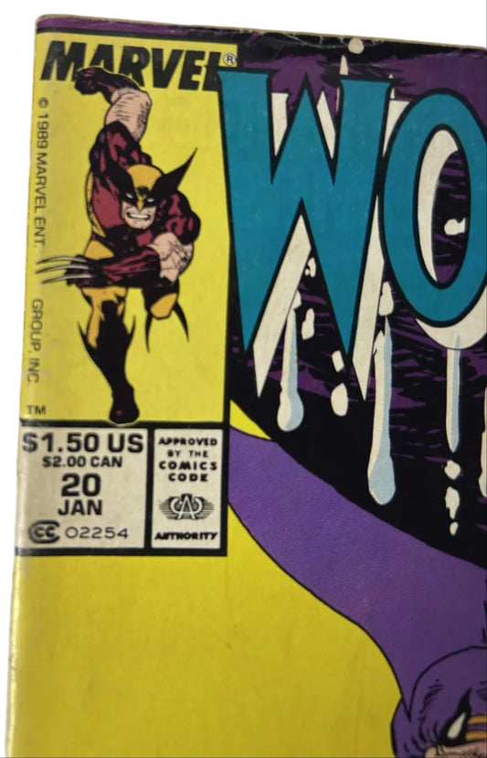 Wolverine #20 'Acts of Vengeance' - Marvel Comics Jan 1990, La Bandera & Roughhouse Showdown (Single Issue)