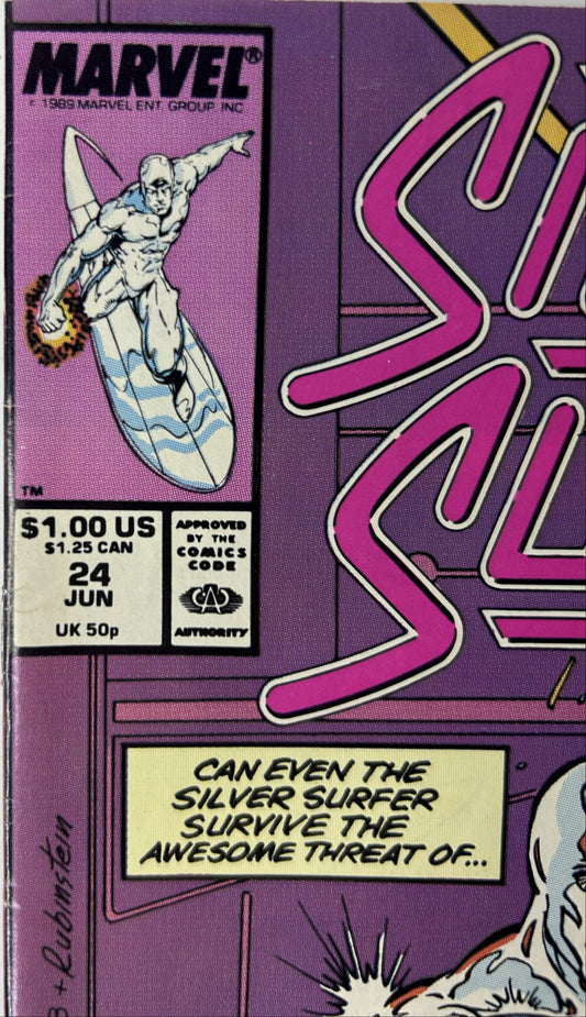 Silver Surfer #24 - Marvel Comics Jun 1989, Englehart & Lim, G.I.G.O. — Can Even the Silver Surfer Survive?! (Single Issue)
