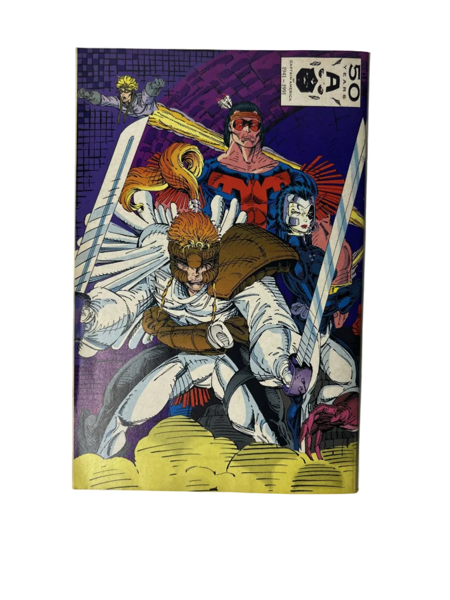 X-Force #1 — Marvel Comics Aug 1991, Rob Liefeld — Captain America 50th Anniversary Badge — Newsstand Edition (Single Issue)