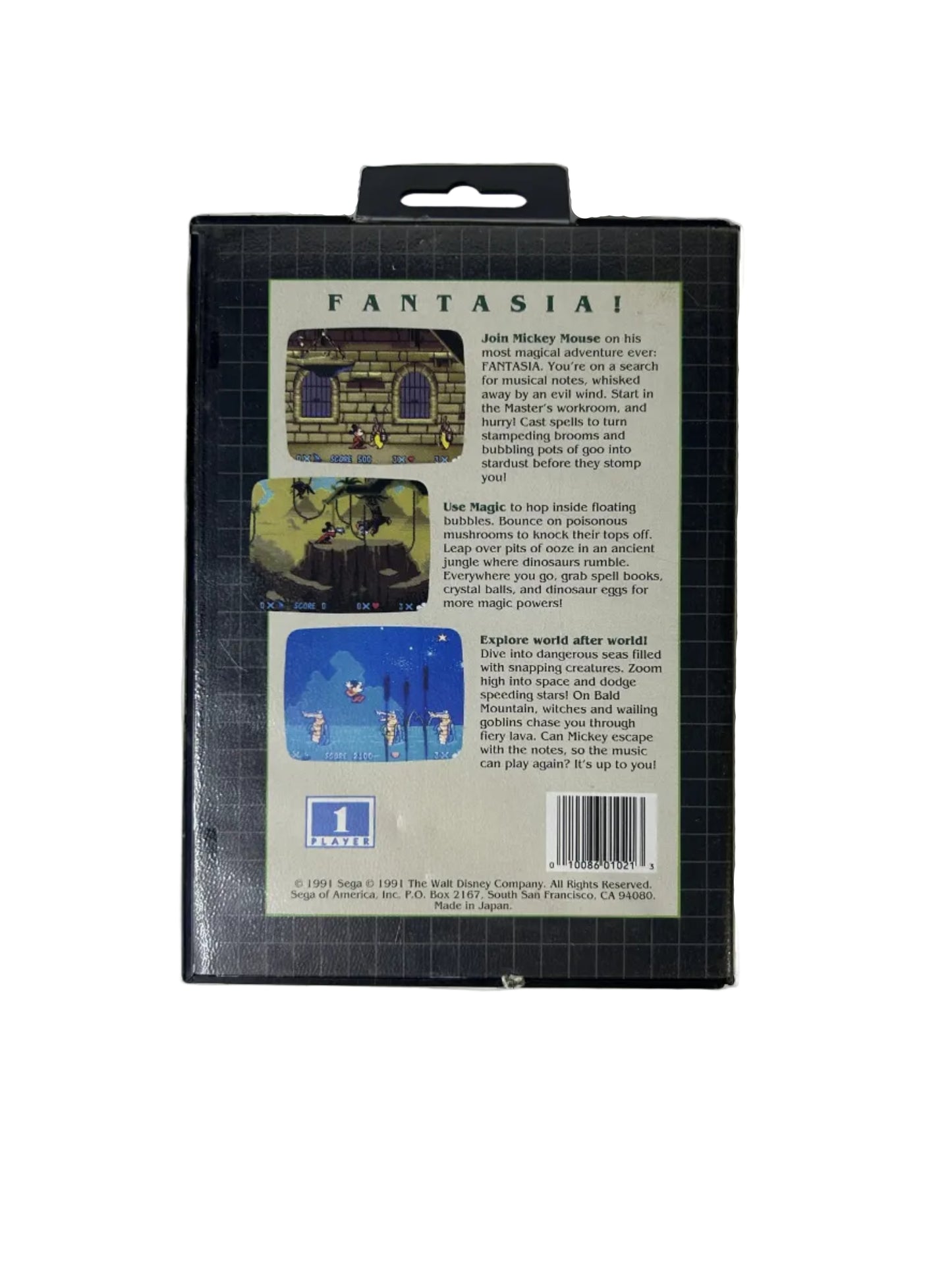 Fantasia – Cart + Case / Sega Genesis / 1991 Sega Disney Action Platformer