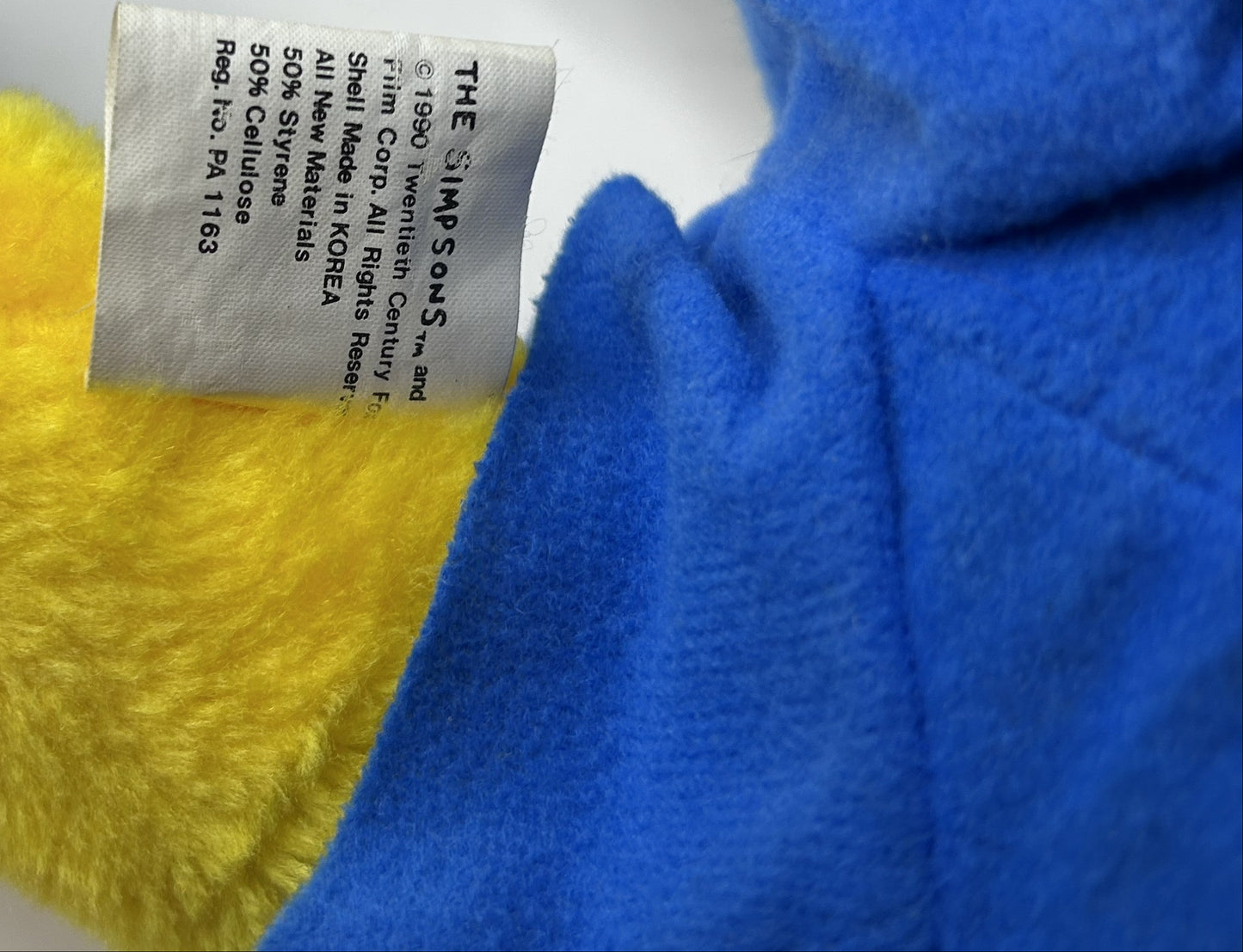Bart Simpson Plush Doll — ACME (1990), The Simpsons, Twentieth Century Fox, Made in Korea
