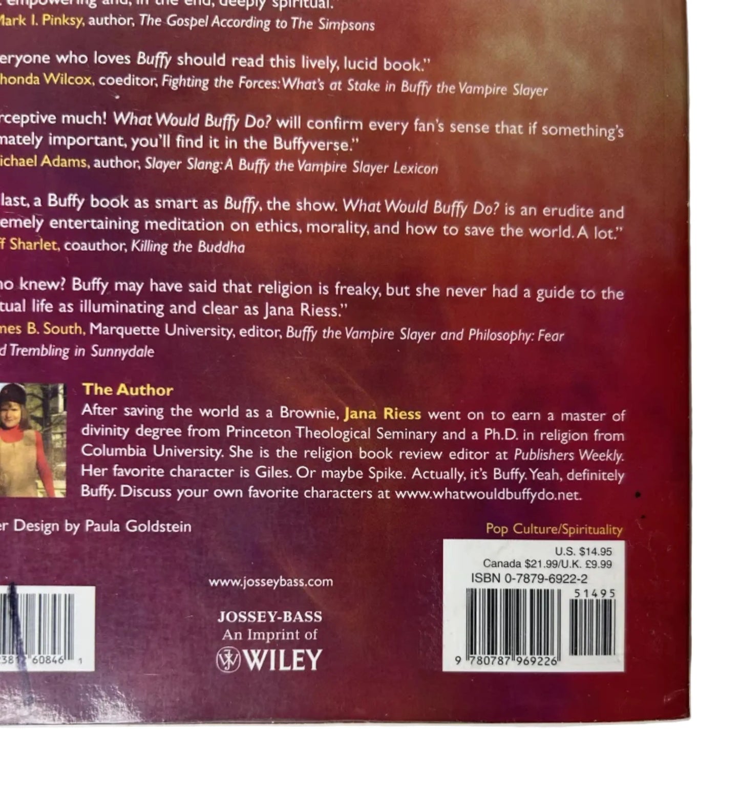 What Would Buffy Do? The Vampire Slayer as Spiritual Guide — Paperback | Jana Riess / Jossey-Bass / Wiley (2004) | Exclusive Eliza Dushku Interview