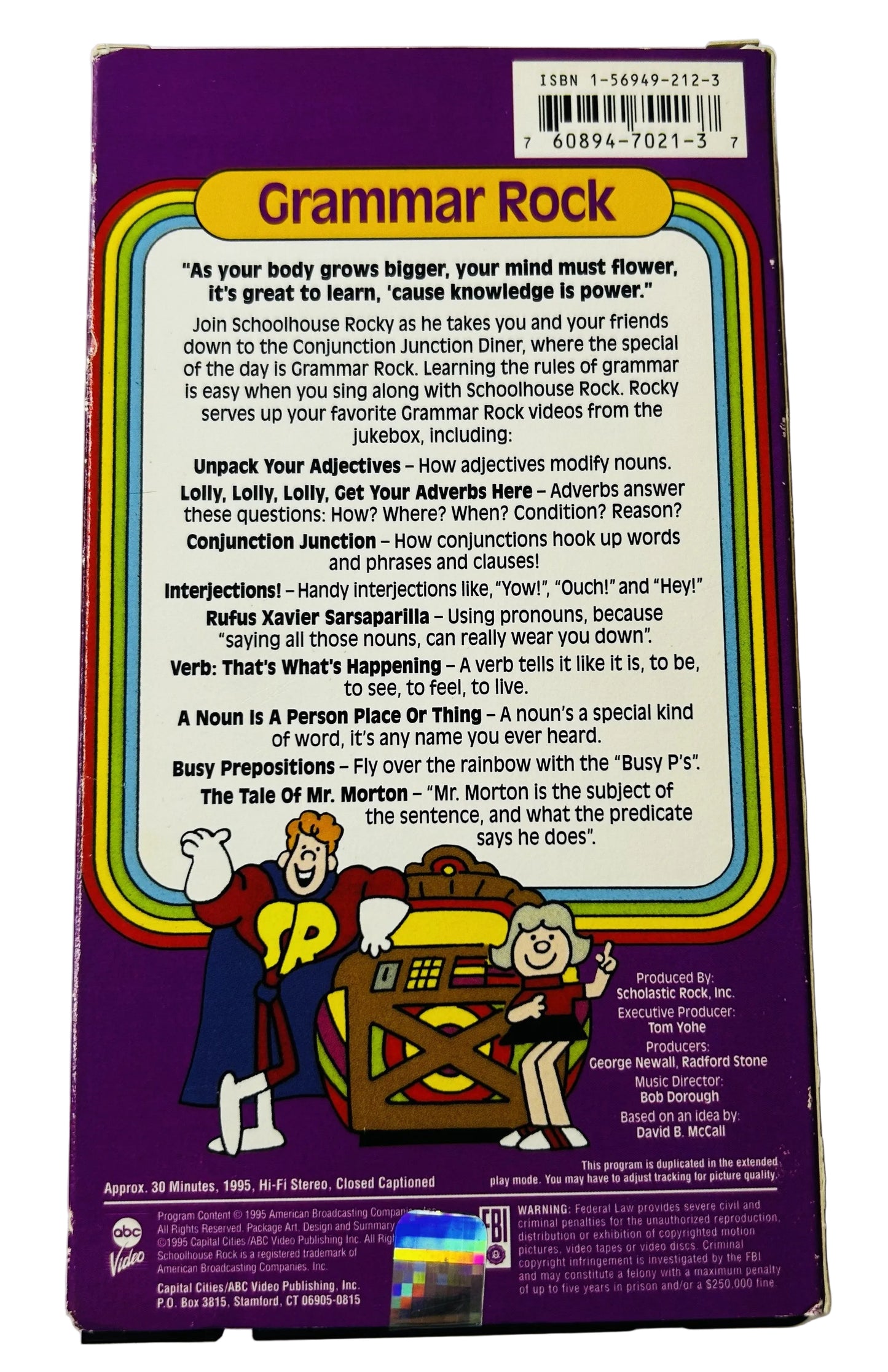 Schoolhouse Rock! Grammar Rock VHS (1995) - Educational Children's Classic
