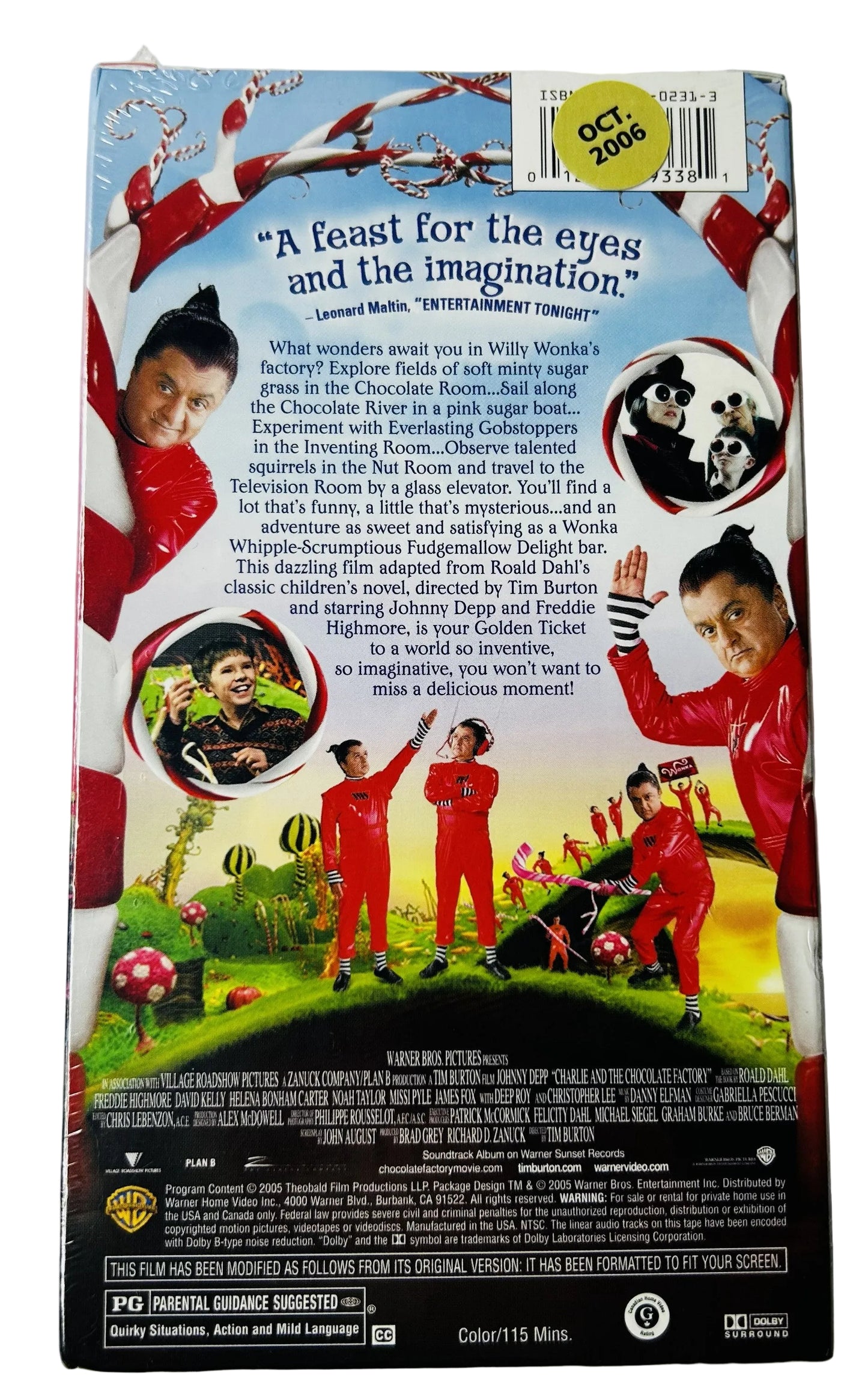 Charlie and the Chocolate Factory (2005) VHS - Johnny Depp Freddie Highmore - Tim Burton - Factory Sealed