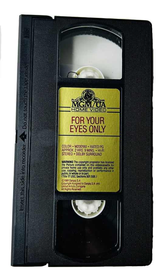 For Your Eyes Only (1981) VHS - Roger Moore Carole Bouquet - John Glen - 007 James Bond - MGM/UA