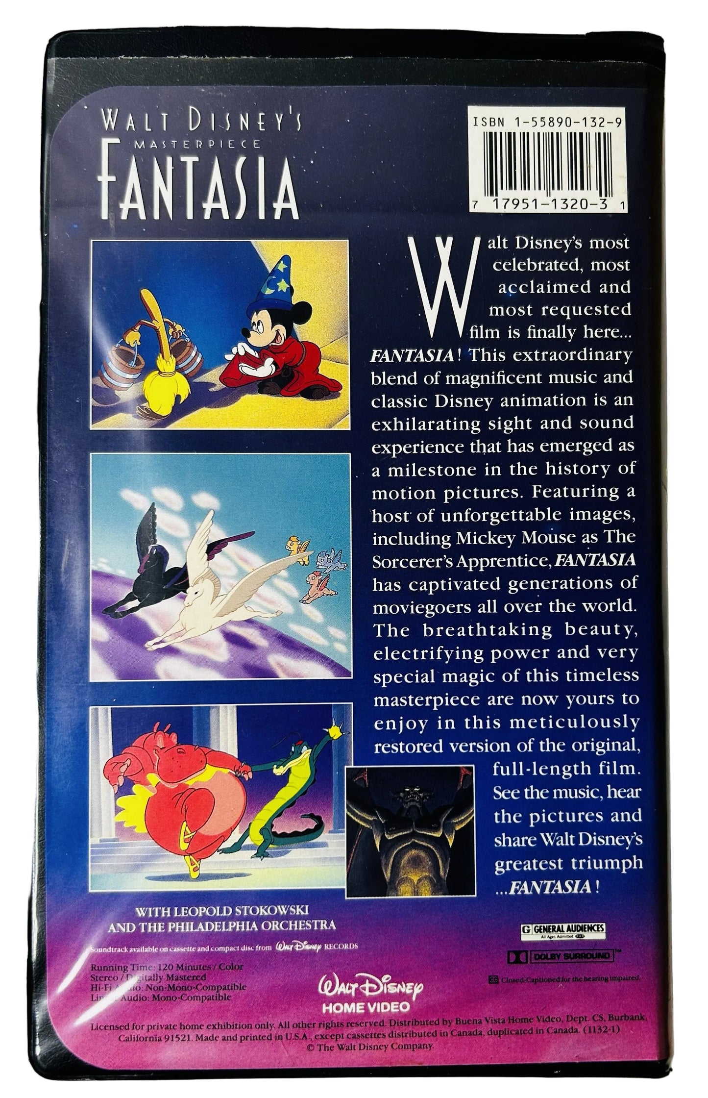 Fantasia (1940) VHS - Mickey Mouse Leopold Stokowski - Walt Disney Masterpiece Collection
