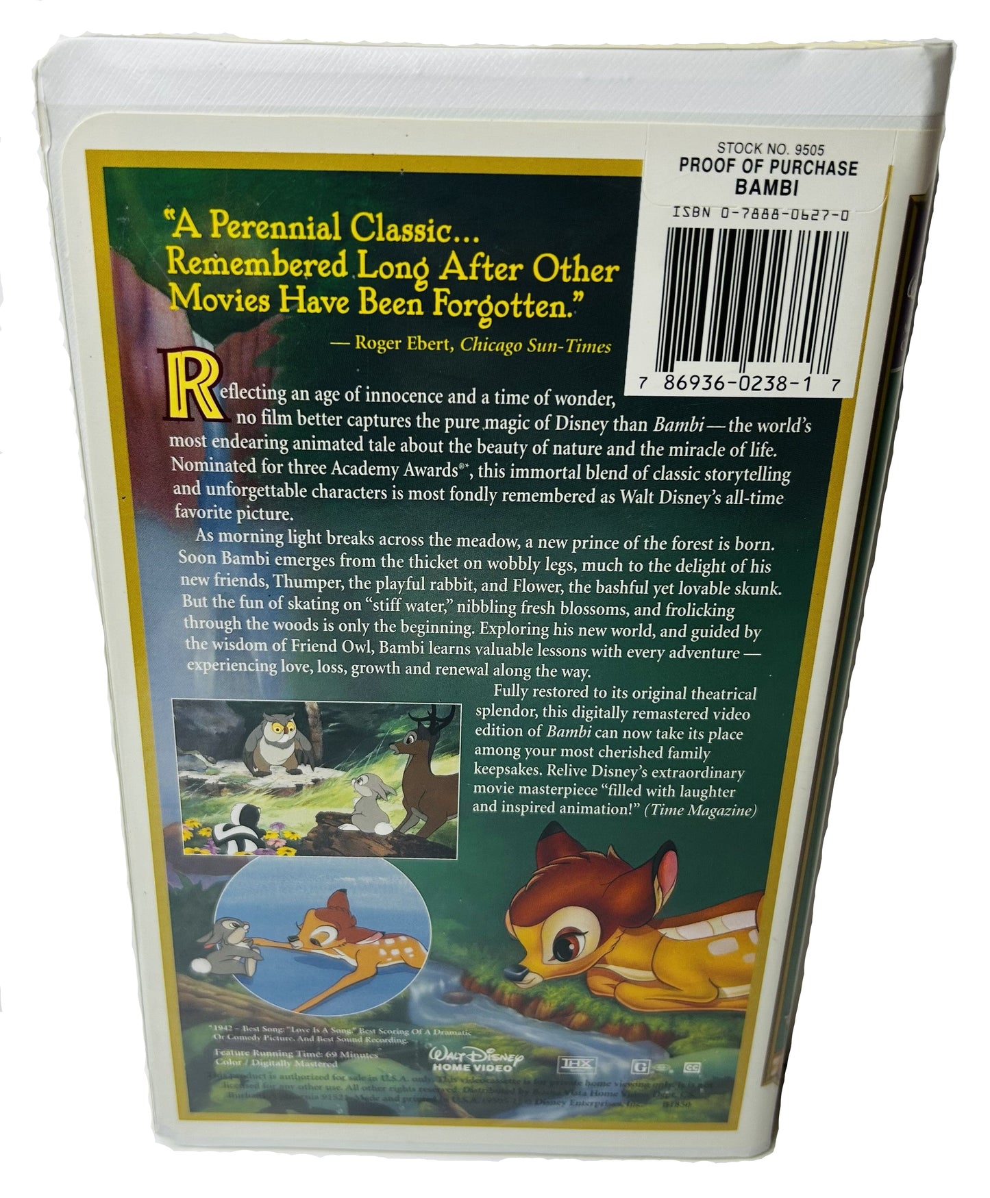 Disney's Bambi 55th Anniversary Limited Edition Masterpiece Collection VHS - David Hand Classic Animated Feature Walt Disney (Used)