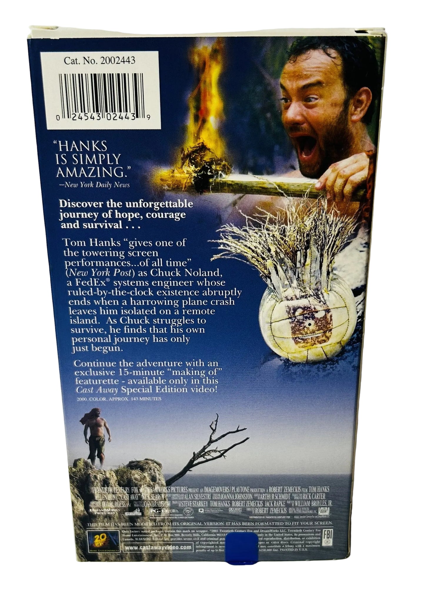 Cast Away Special Edition VHS - Robert Zemeckis Tom Hanks Helen Hunt 20th Century Fox (Used)