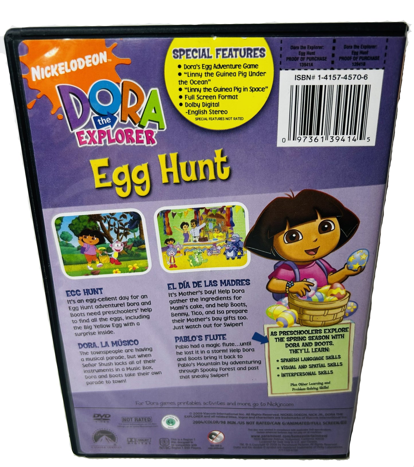 Nickelodeon Dora the Explorer: Egg Hunt DVD - 3 Episodes Educational Preschool Paramount (Used)