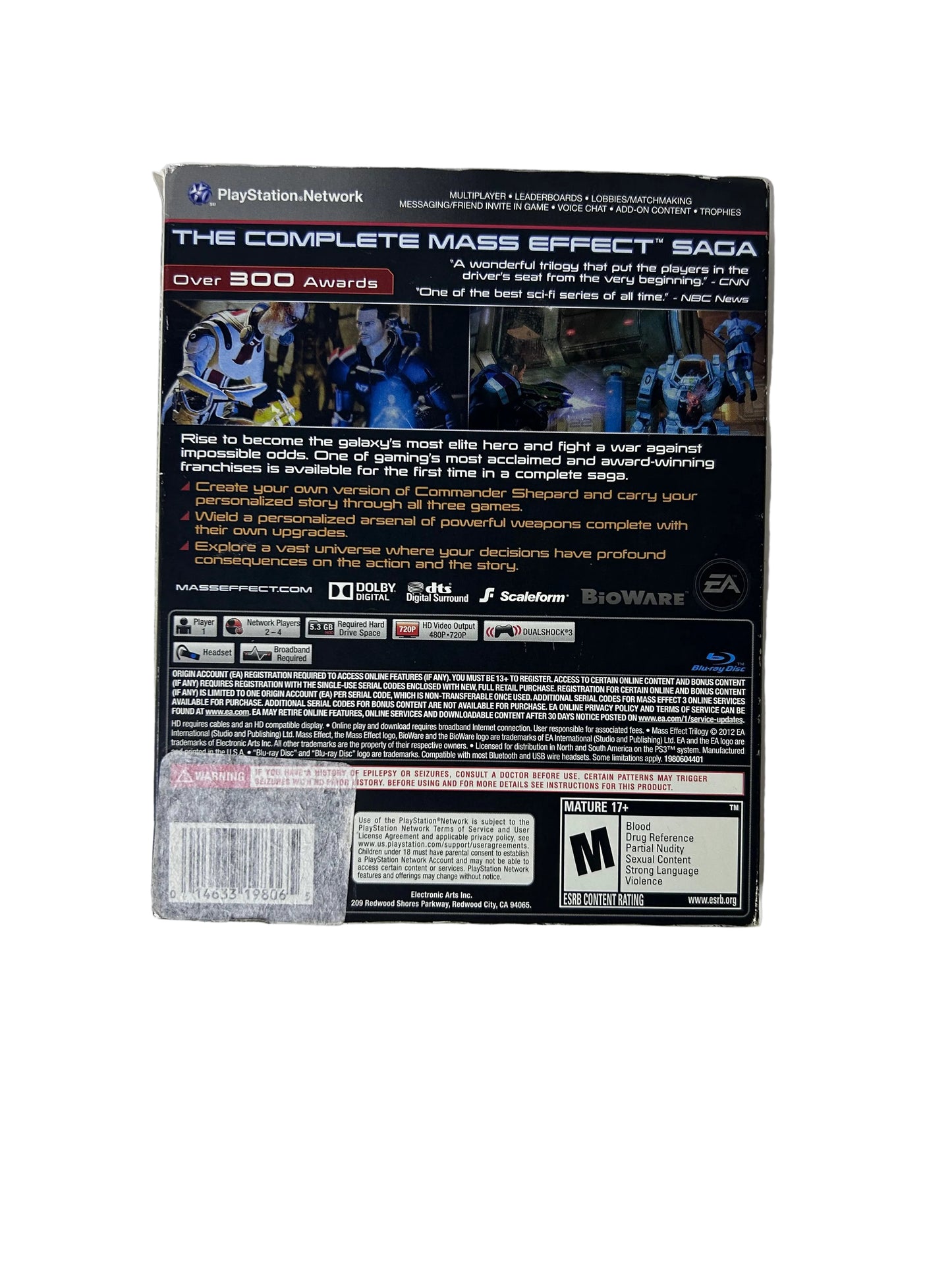 Mass Effect Trilogy — PS3 (BioWare/EA, 2012) CIB