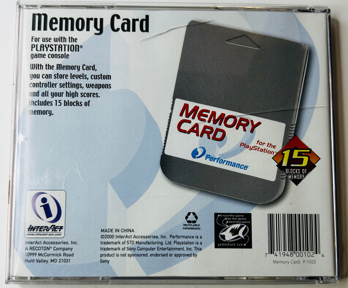 Performance Memory Card Case for PlayStation - PS1 - 4-Slot Case with 3 Memory Cards