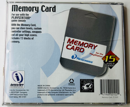 Performance Memory Card Case for PlayStation - PS1 - 4-Slot Case with 3 Memory Cards