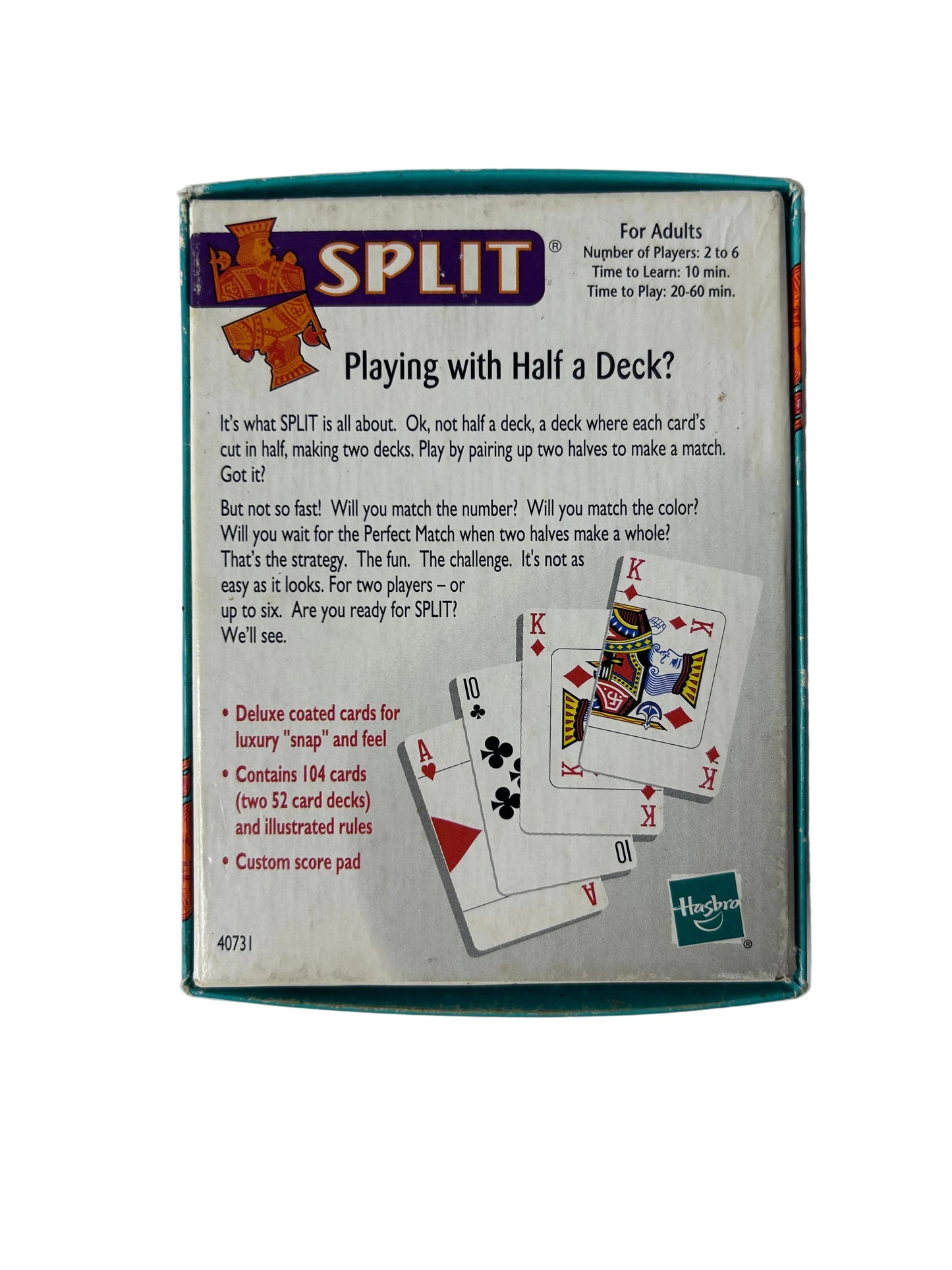 Split Card Game (2001) - Complete, Used Excellent Condition