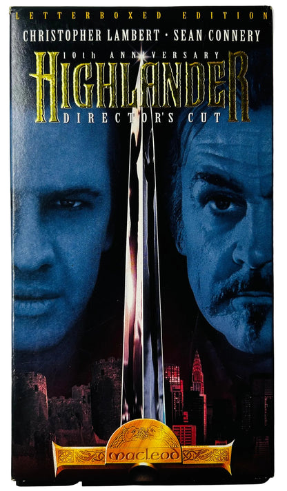 Highlander 10th Anniversary Director's Cut VHS - Russell Mulcahy - Christopher Lambert & Sean Connery