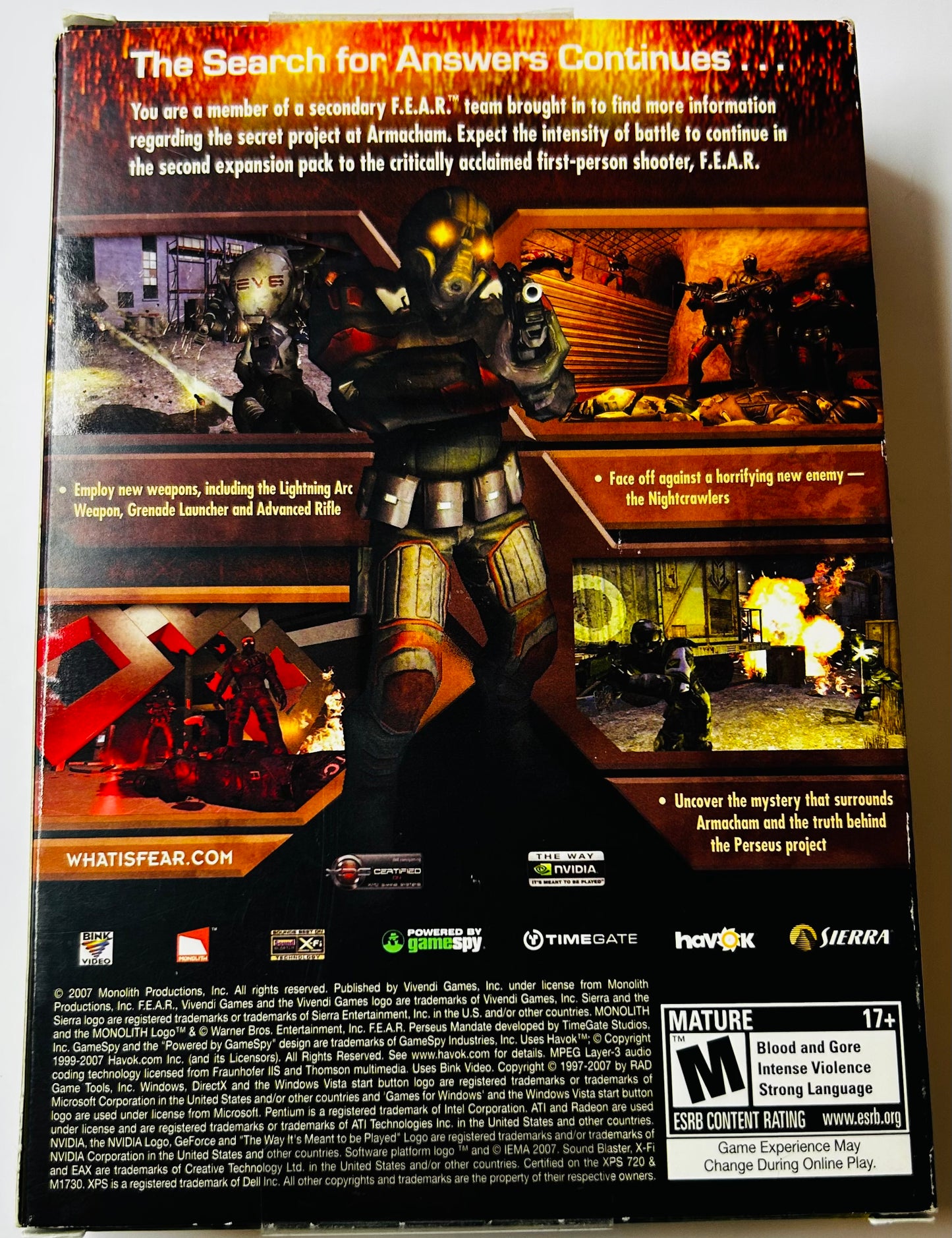 F.E.A.R. Perseus Mandate Stand-Alone Expansion Pack - PC (Sierra, TimeGate Studios, 2007)