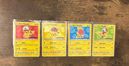 Ash's Pikachu Promo Card Set — SM109, SM111, SM112, SM114 | Pokémon I Choose You! (2017)
