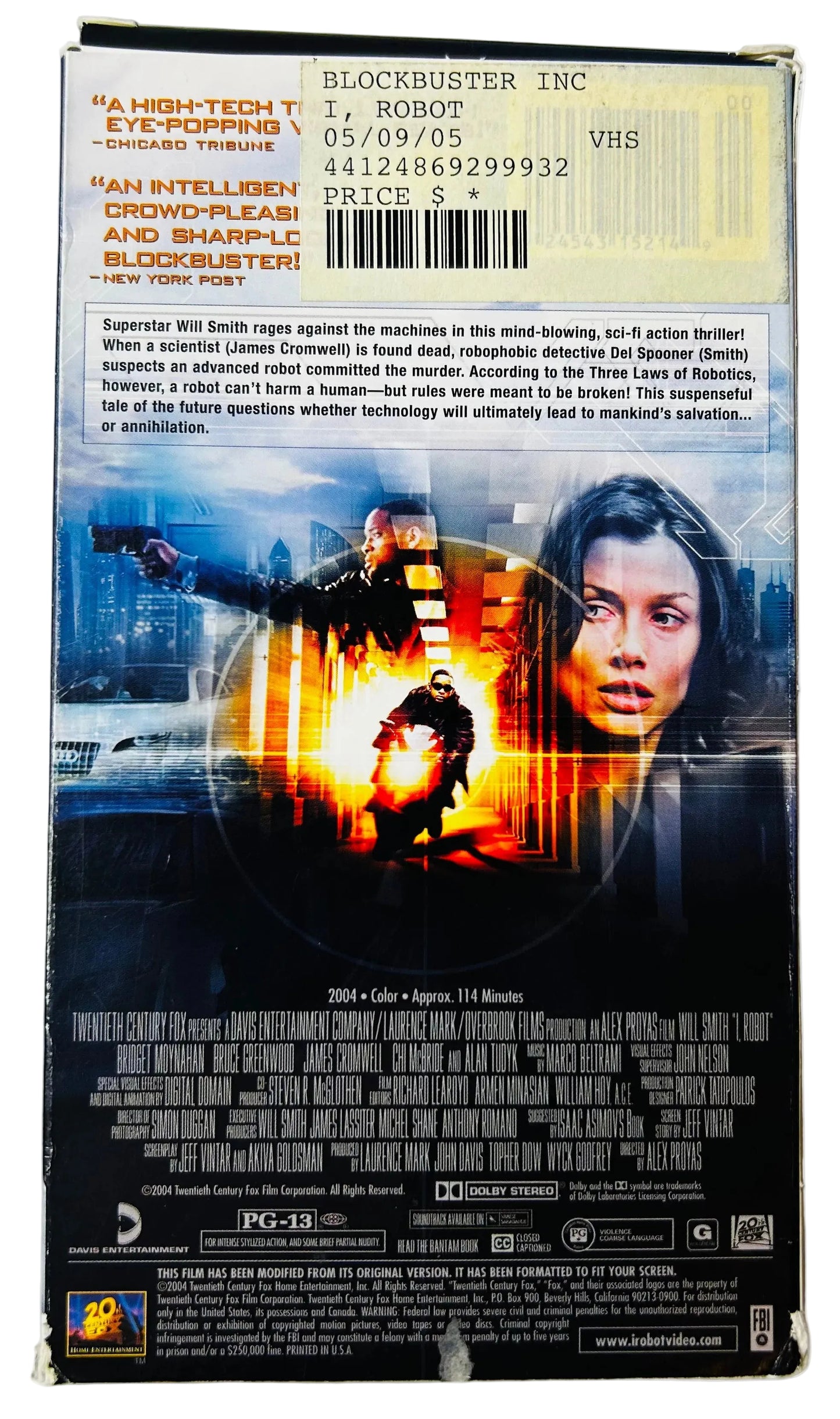 I, Robot (Starring Will Smith, Directed by Alex Proyas) - VHS