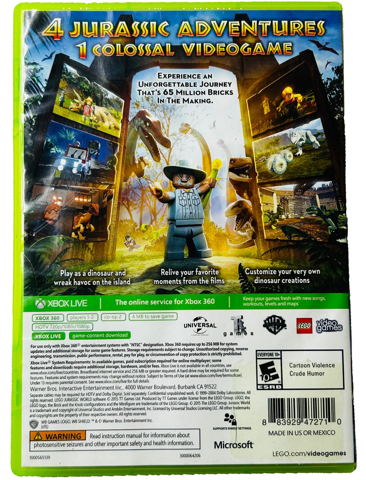 LEGO Jurassic World CIB - Xbox 360 - TT Games