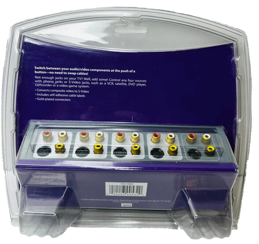 Radio Shack 4-Way Stereo A/V Selector Switch - Vintage Audio/Video Component Switcher