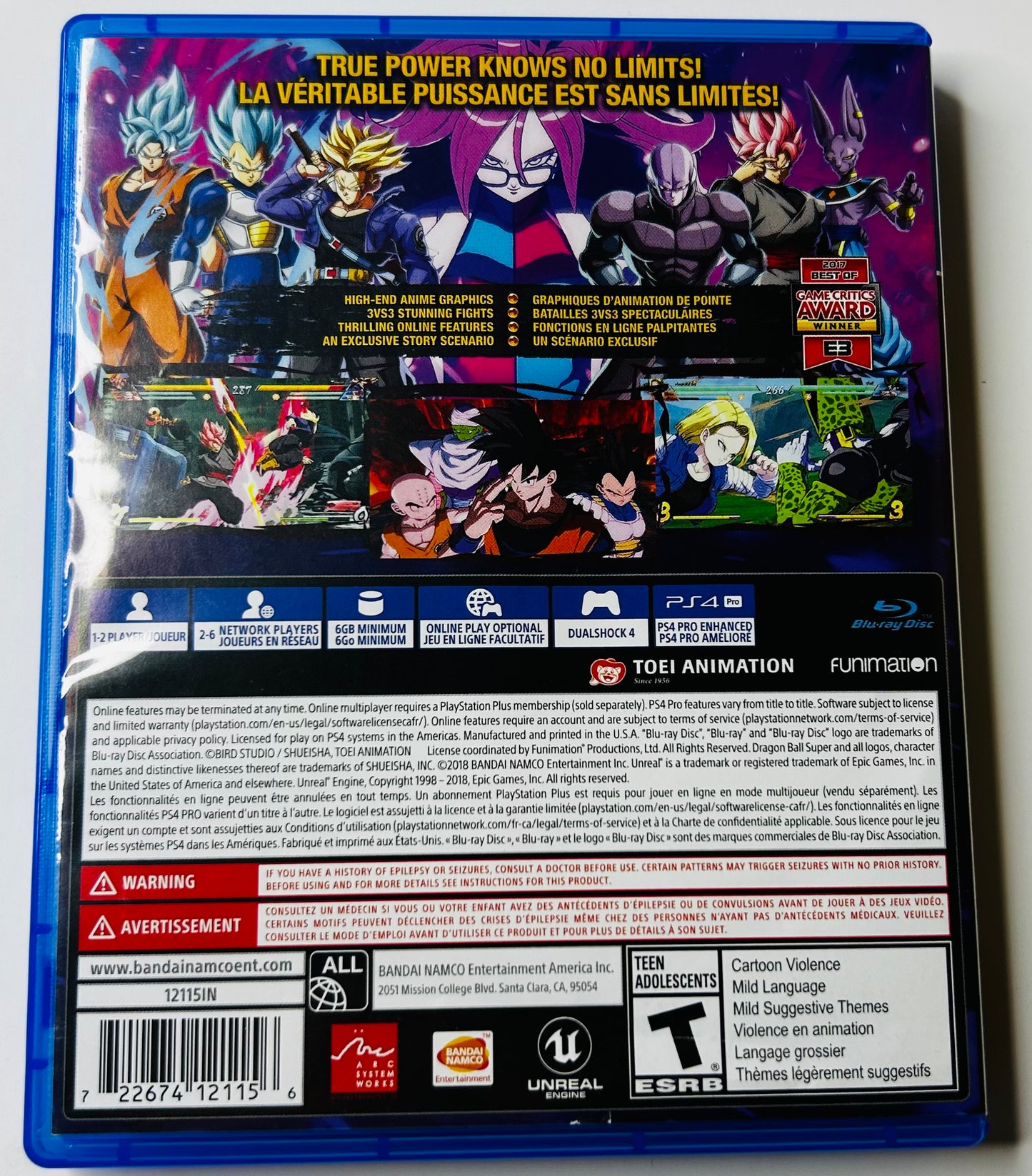 Dragon Ball FighterZ - PS4 (Bandai Namco Entertainment, 2018)