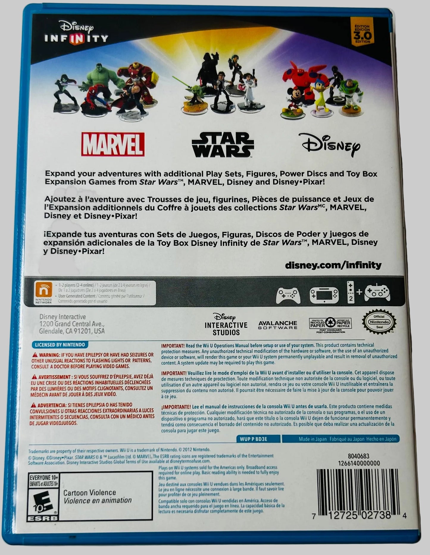 Disney Infinity 3.0 Edition - Nintendo Wii U - Complete in Box (CIB) - No Base or Figures