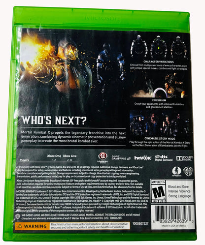 Mortal Kombat X - Complete in Box (CIB) - Xbox One Fighting Game by NetherRealm Studios