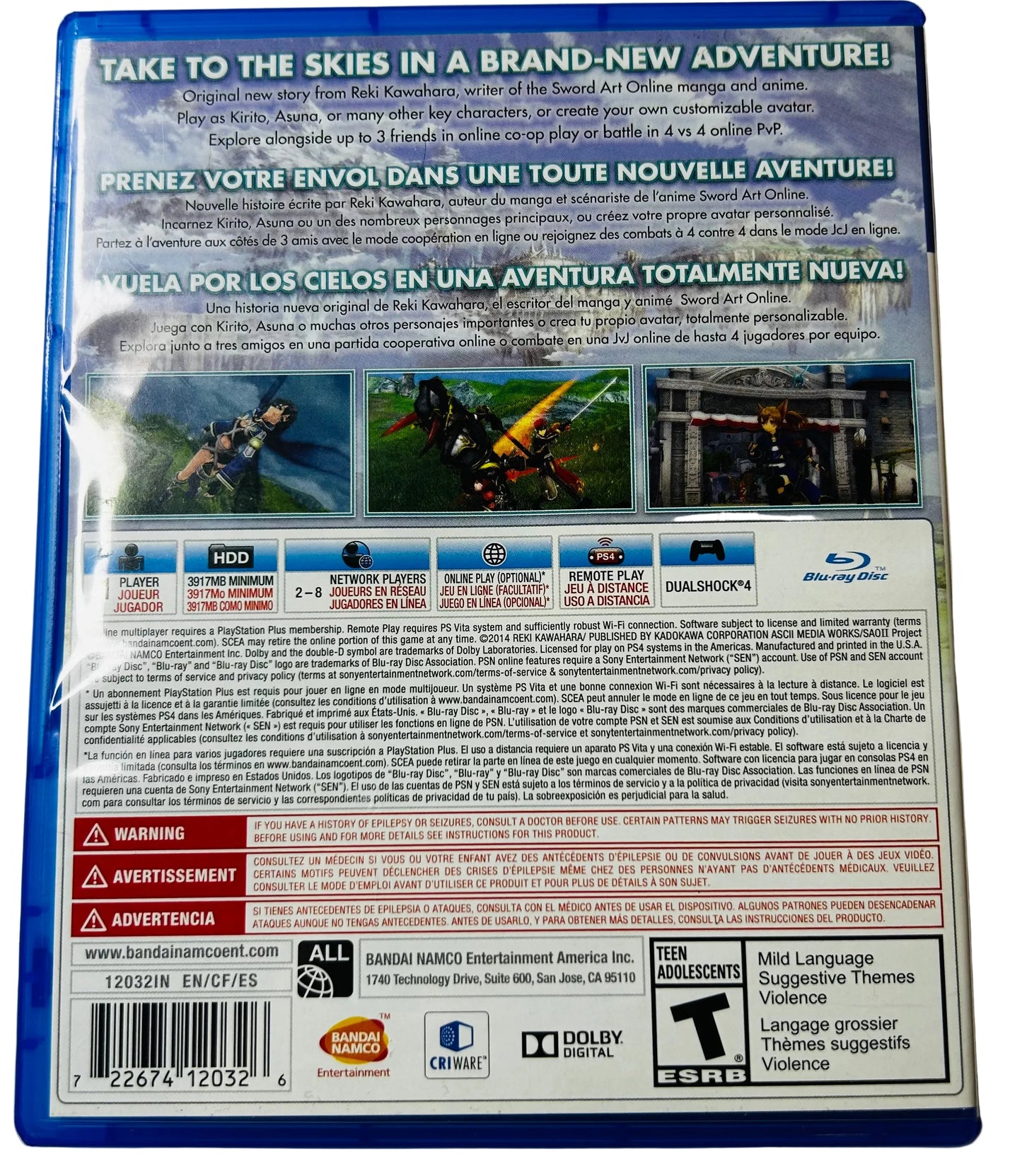 Sword Art Online: Lost Song - PlayStation 4 - Bandai Namco