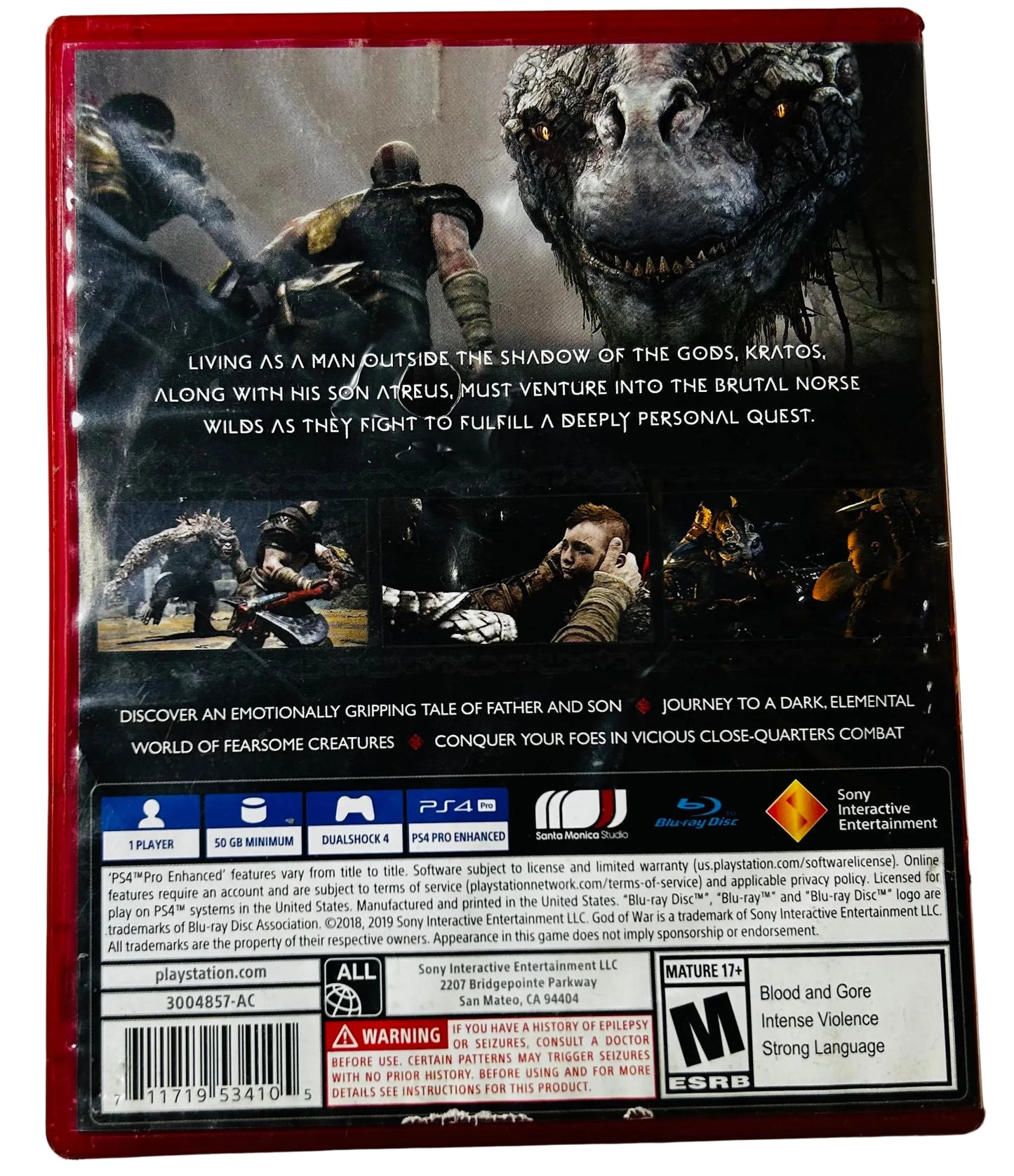 God of War (2018) - PlayStation 4 - Developed by Santa Monica Studio