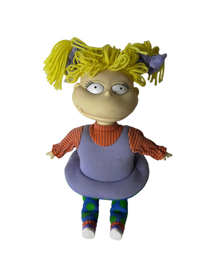 Rugrats Angelica Pickles Plush Doll — Mattel/Viacom, Nickelodeon (1997), Soft Body w/ Vinyl Head & Poseable Yarn Hair