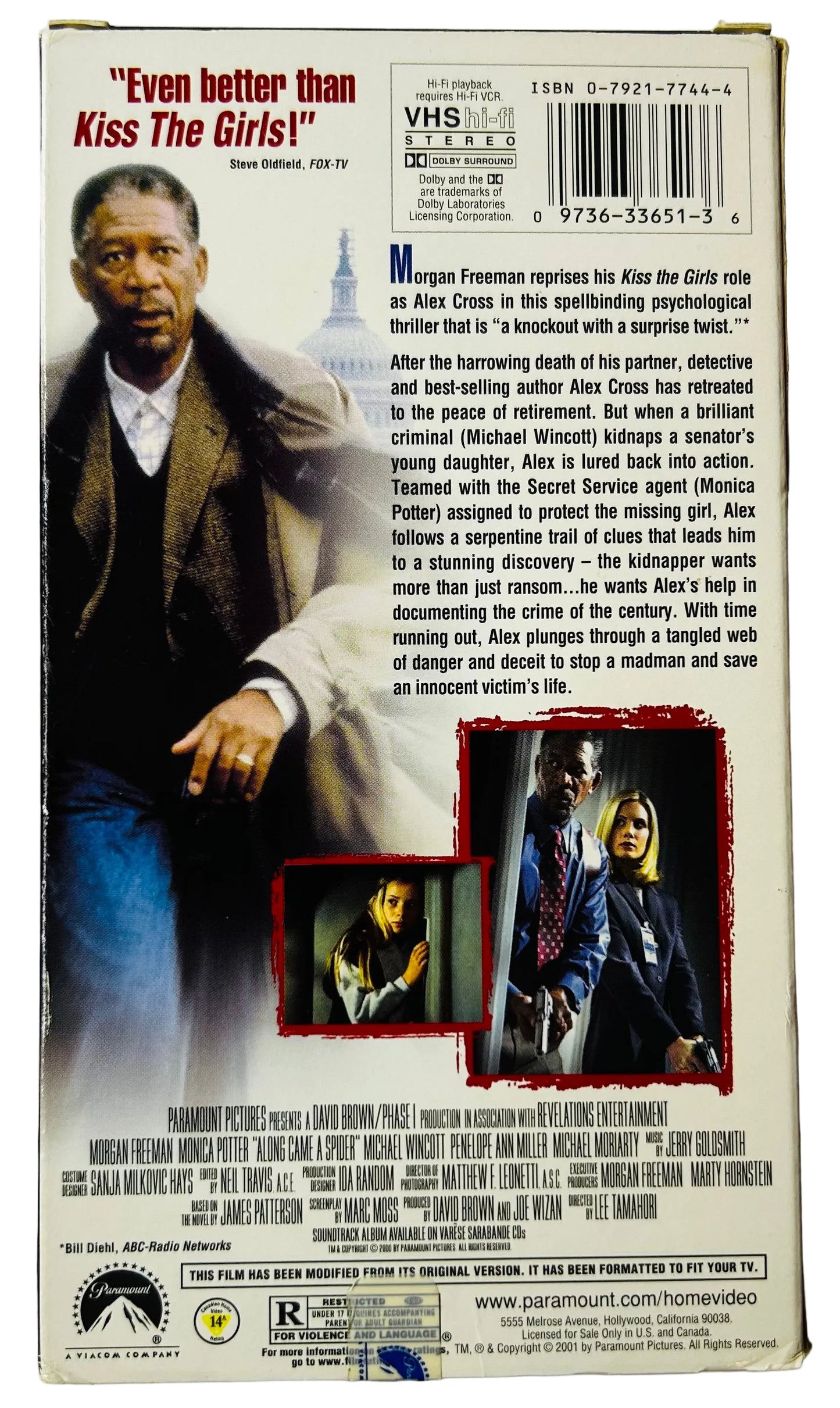 Along Came a Spider (Starring Morgan Freeman, Directed by Lee Tamahori) - VHS