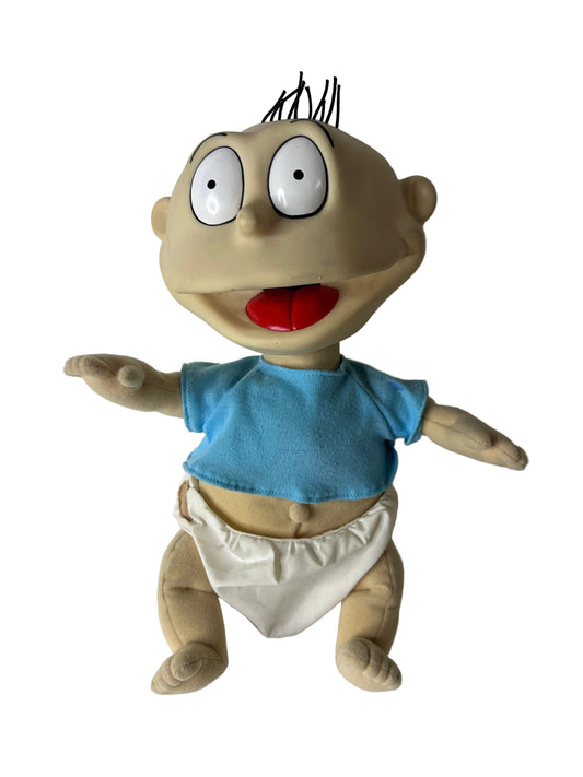 Rugrats Tommy Pickles Talking Plush Doll — Mattel/Viacom, Nickelodeon (1997), Light-Up Crayon, Tested & Working